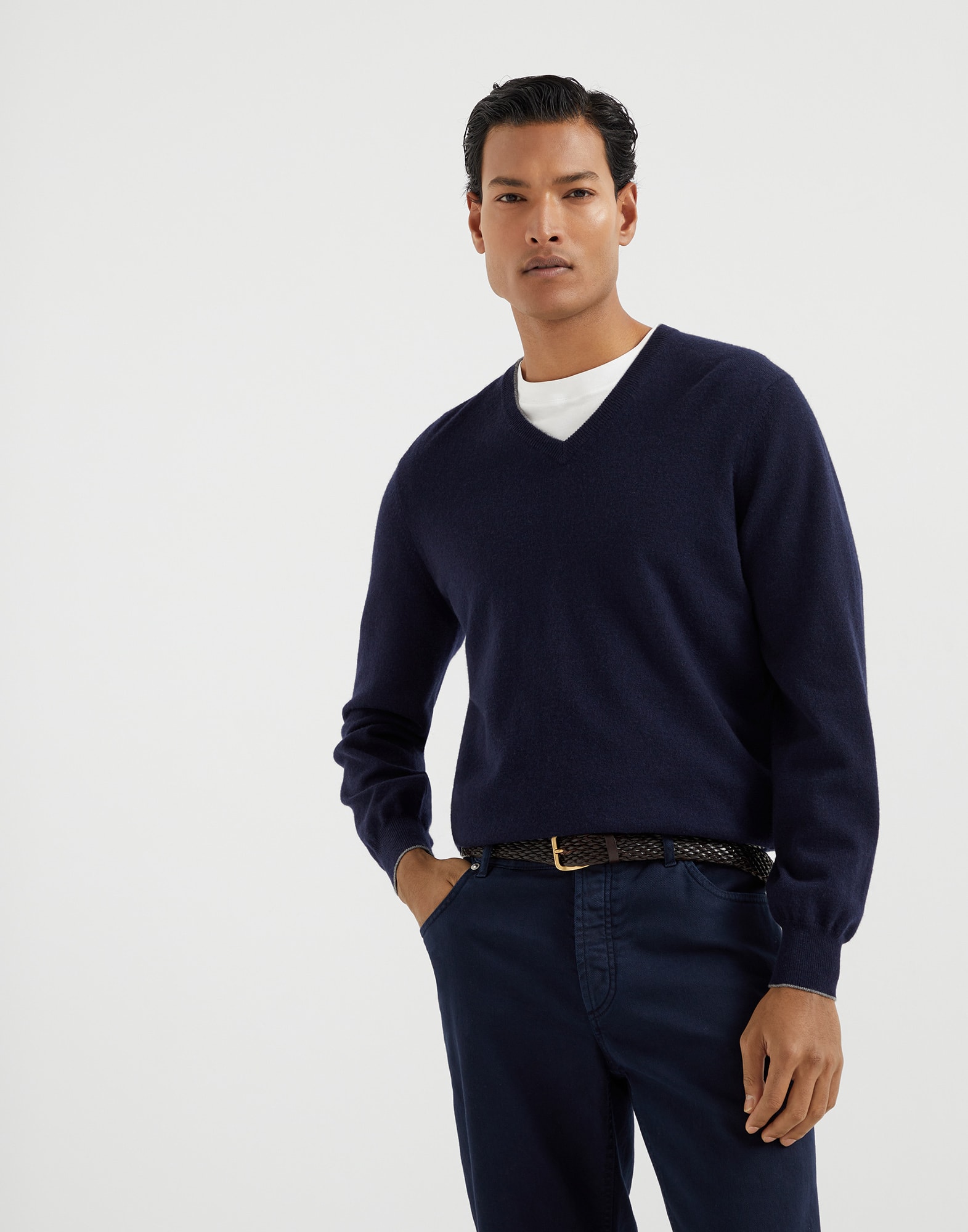 BRUNELLO CUCINELLI カシミヤ セーター ネイビー BRUNELLO CUCINELLI カシミヤ セーター ネイビー