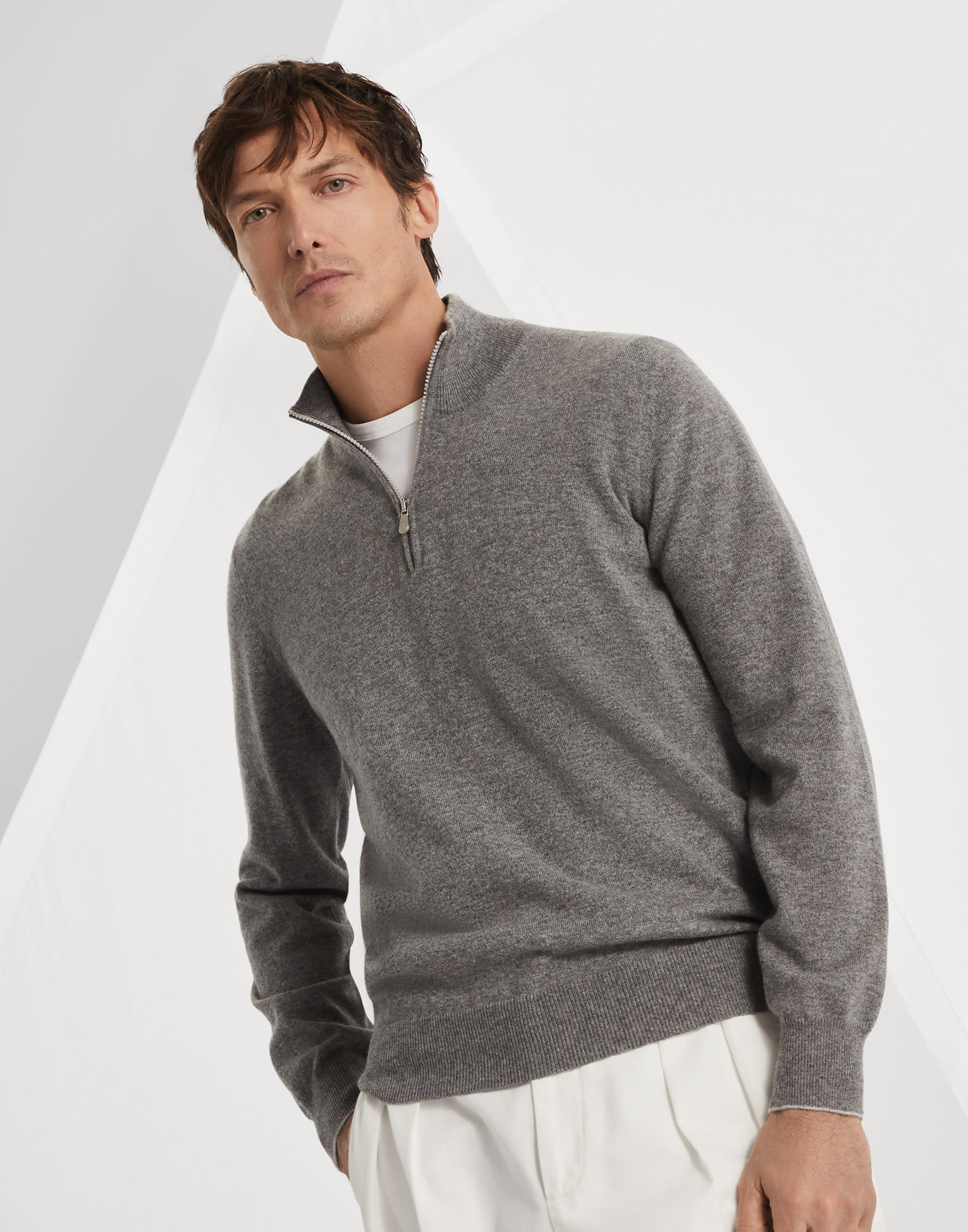 BRUNELLO CUCINELLI 46カシミヤ 100% ブルネロ グレー BRUNELLO BRUNELLO CUCINELLI 46カシミヤ 100% ブルネロ グレー BRUNELLO