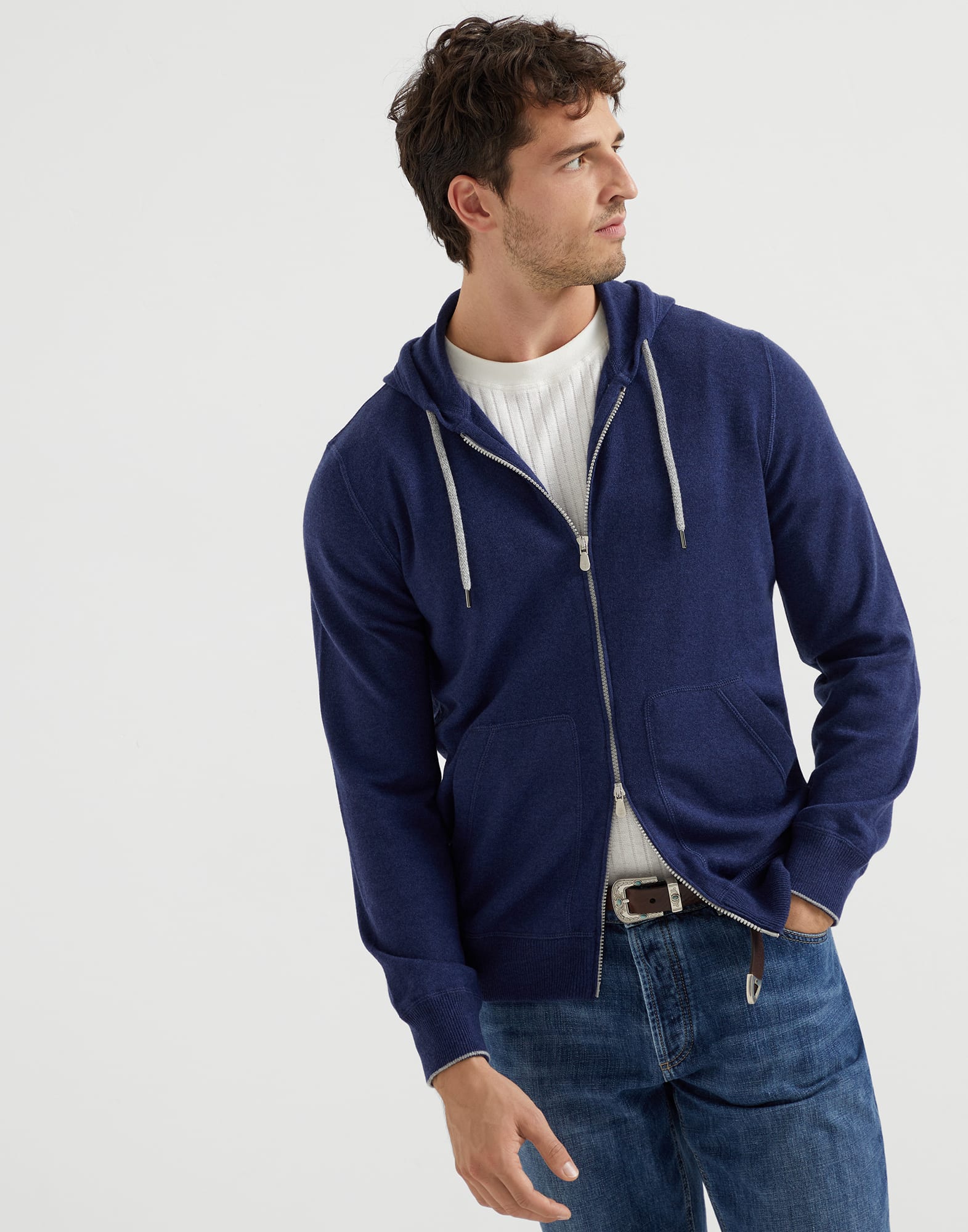 BRUNELLO CUCINELLI カシミヤ セーター ネイビー BRUNELLO CUCINELLI カシミヤ セーター ネイビー
