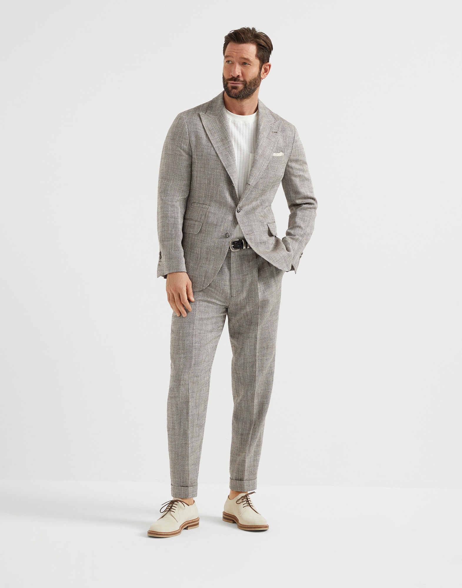 未使用級】BRUNELLO CUCINELLIスーツセットアップグレー 未使用級】BRUNELLO CUCINELLIスーツセットアップグレー