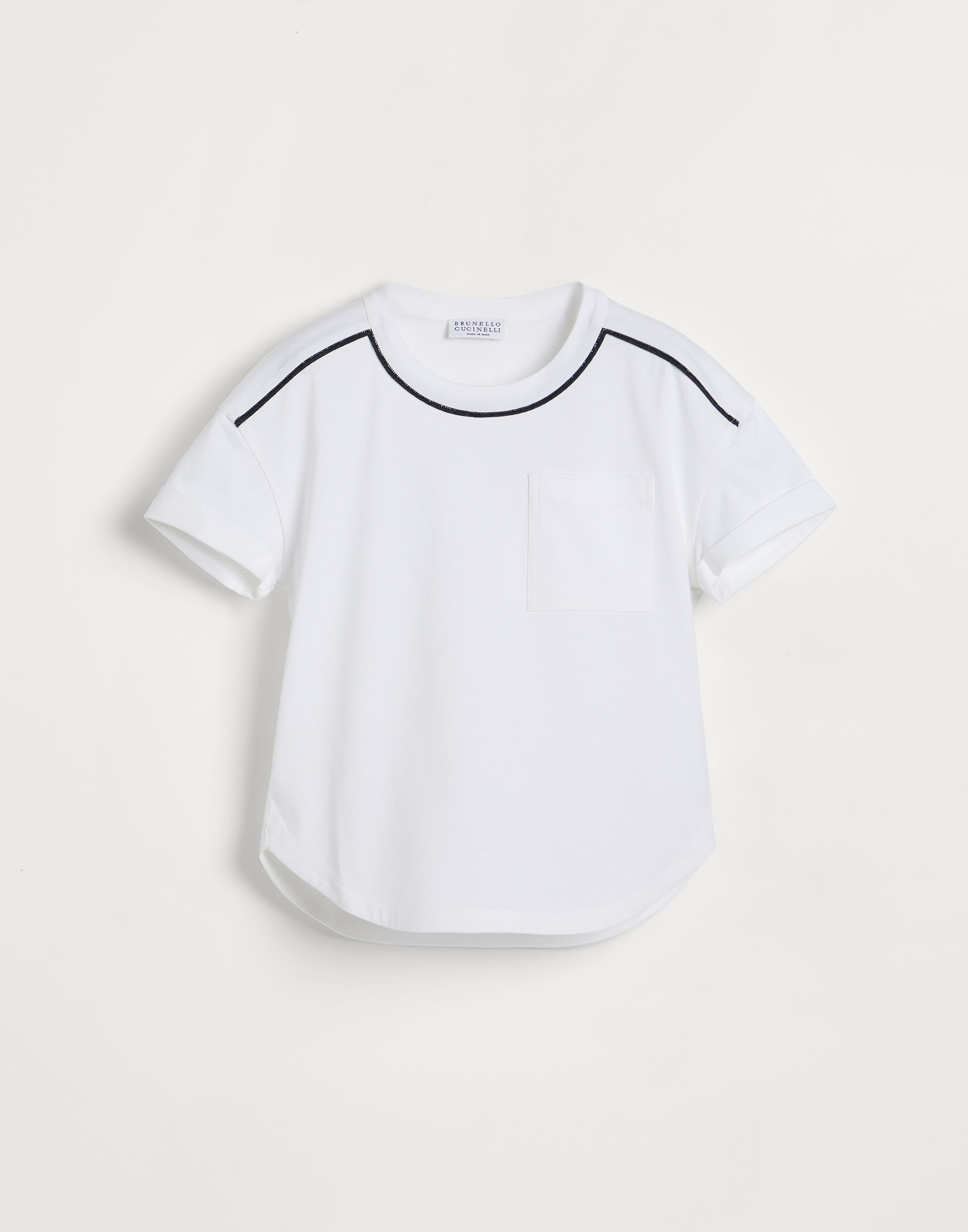 ブルネロクチネリ モニーレ刺繍コットンジャージーTシャツ ブルネロクチネリ モニーレ刺繍コットンジャージーTシャツ