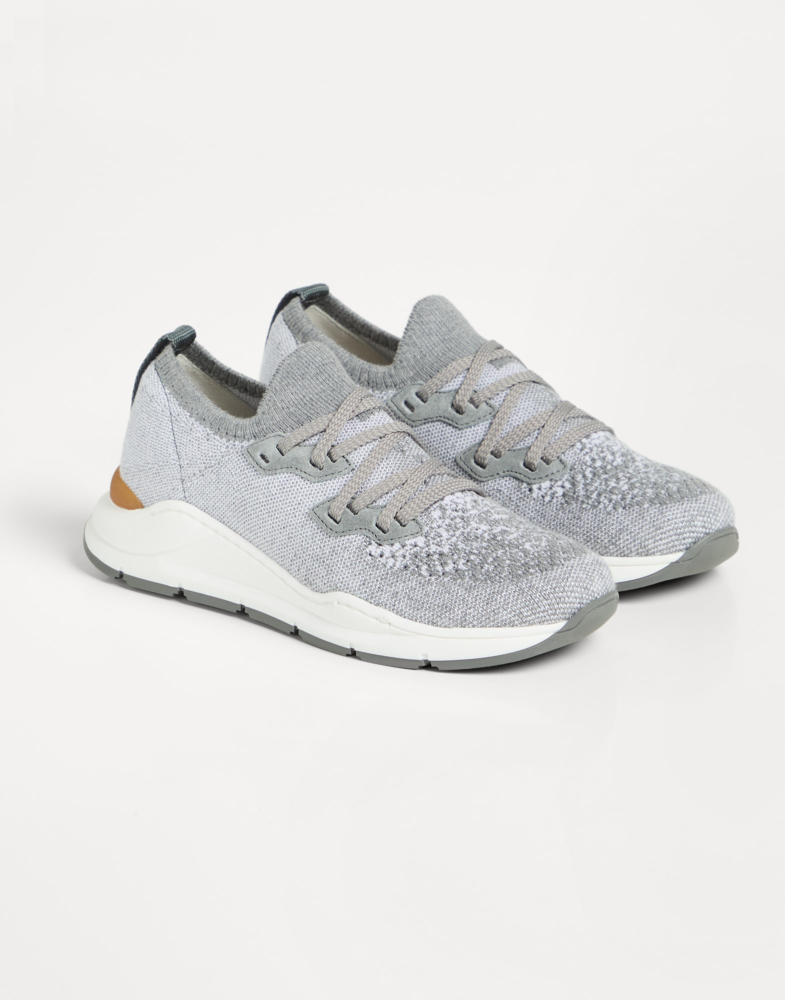 Knit runners for Boys in Azure | Brunello Cucinelli Knit runners for Boys in Azure | Brunello Cucinelli