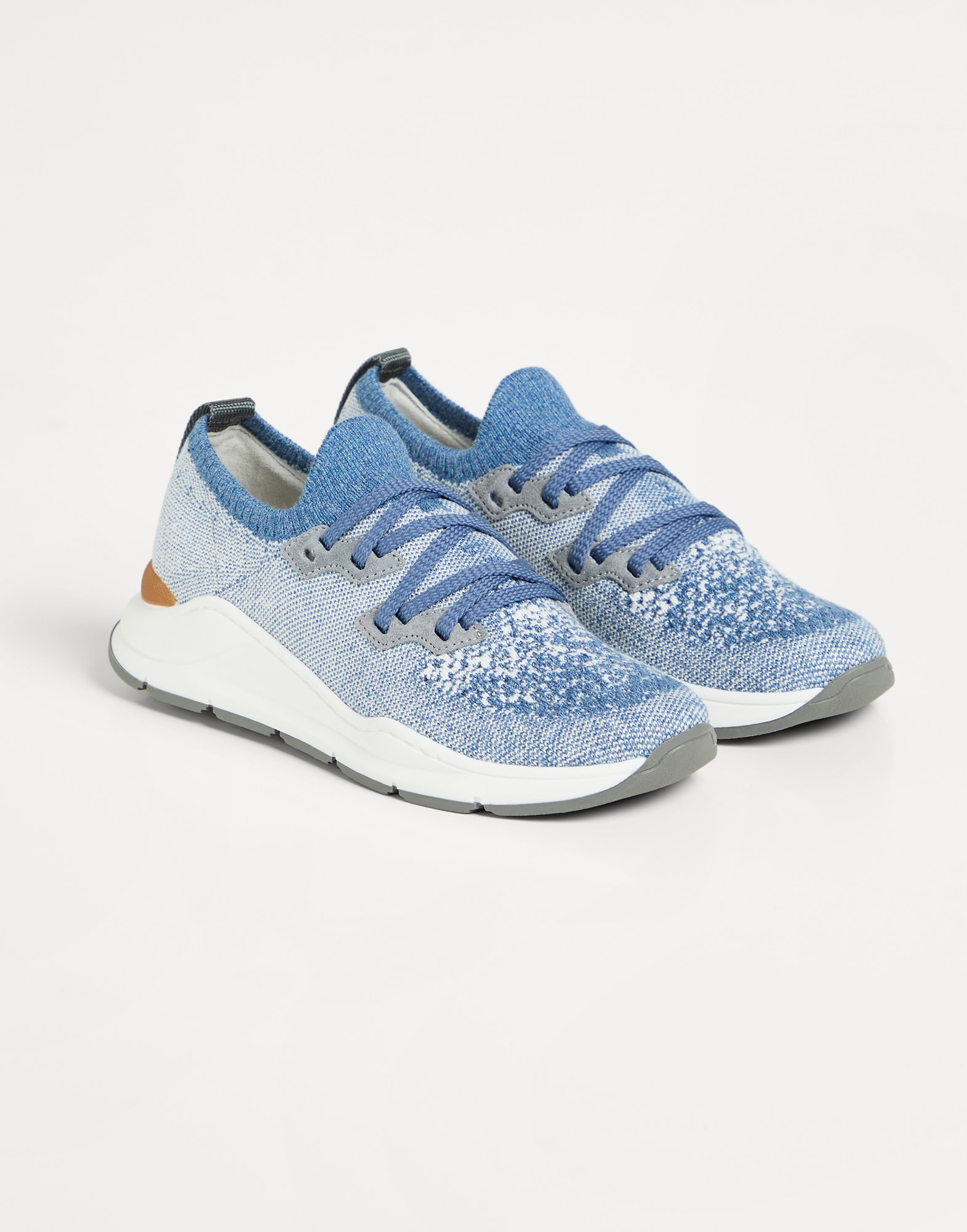 Knit runners for Boys in Azure | Brunello Cucinelli Knit runners for Boys in Azure | Brunello Cucinelli