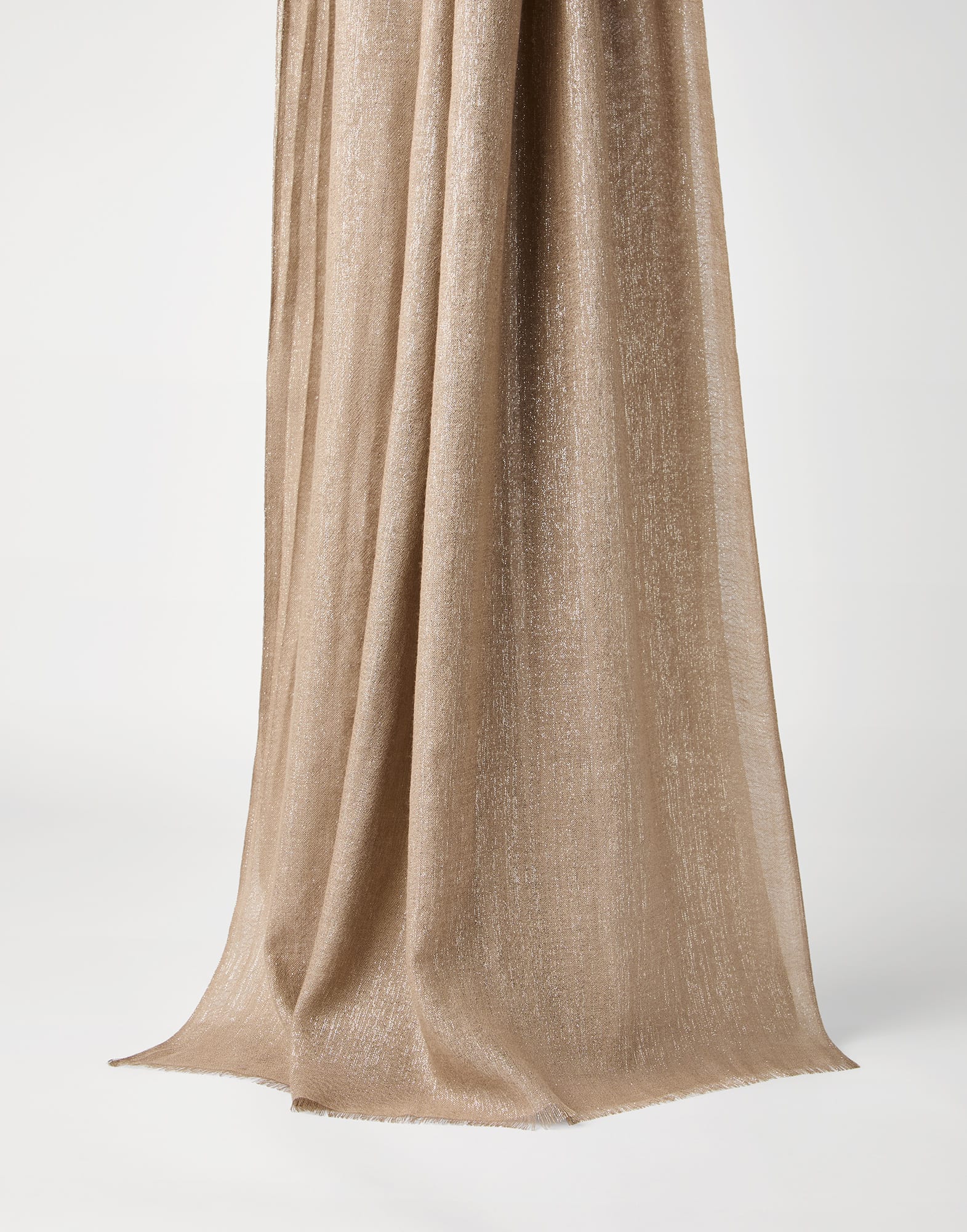 Sparkling scarf for Woman in Pearl Grey | Brunello Cucinelli Sparkling scarf for Woman in Pearl Grey | Brunello Cucinelli