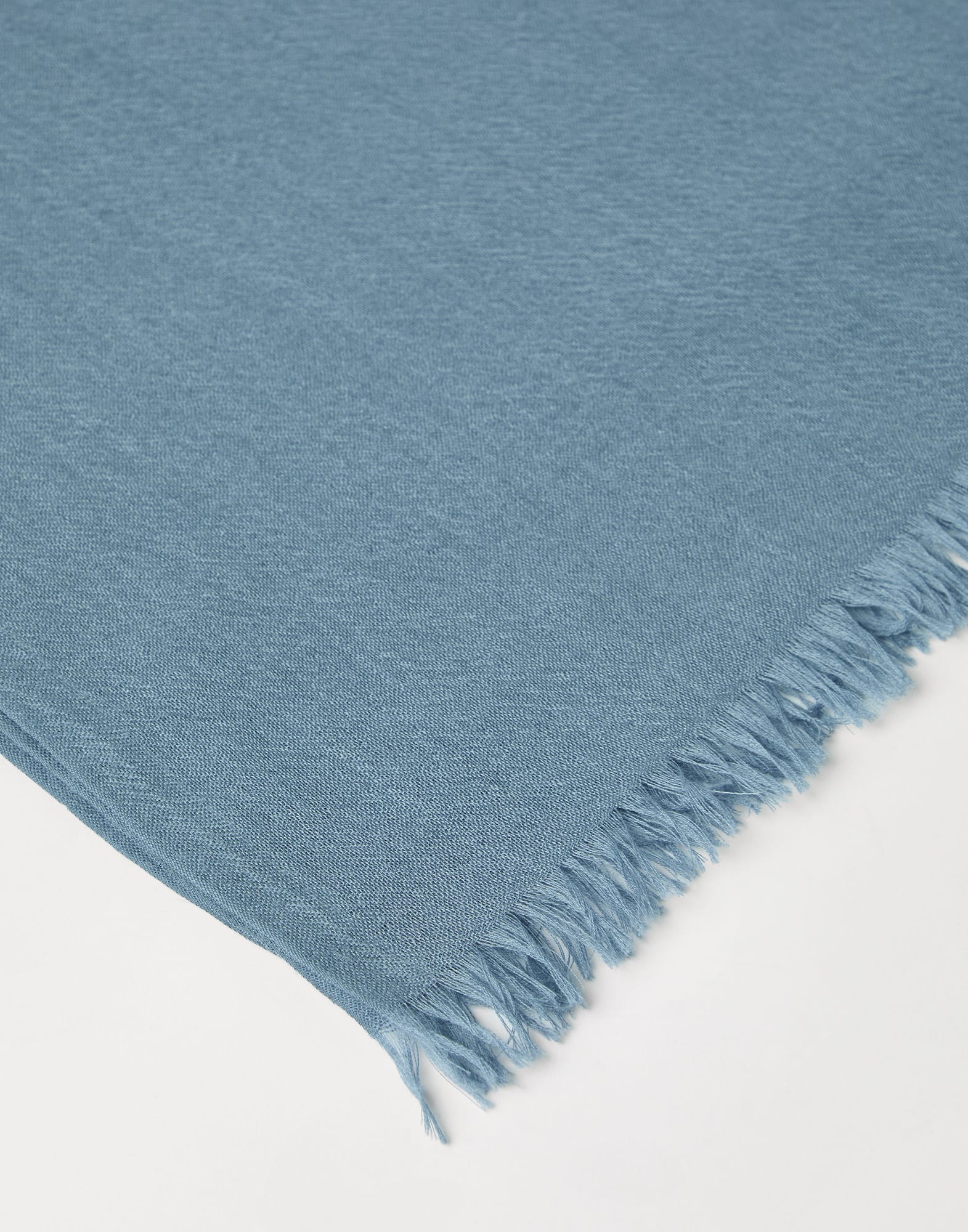 Cashmere and silk scarf for Woman in Avio Blue | Brunello Cashmere and silk scarf for Woman in Avio Blue | Brunello