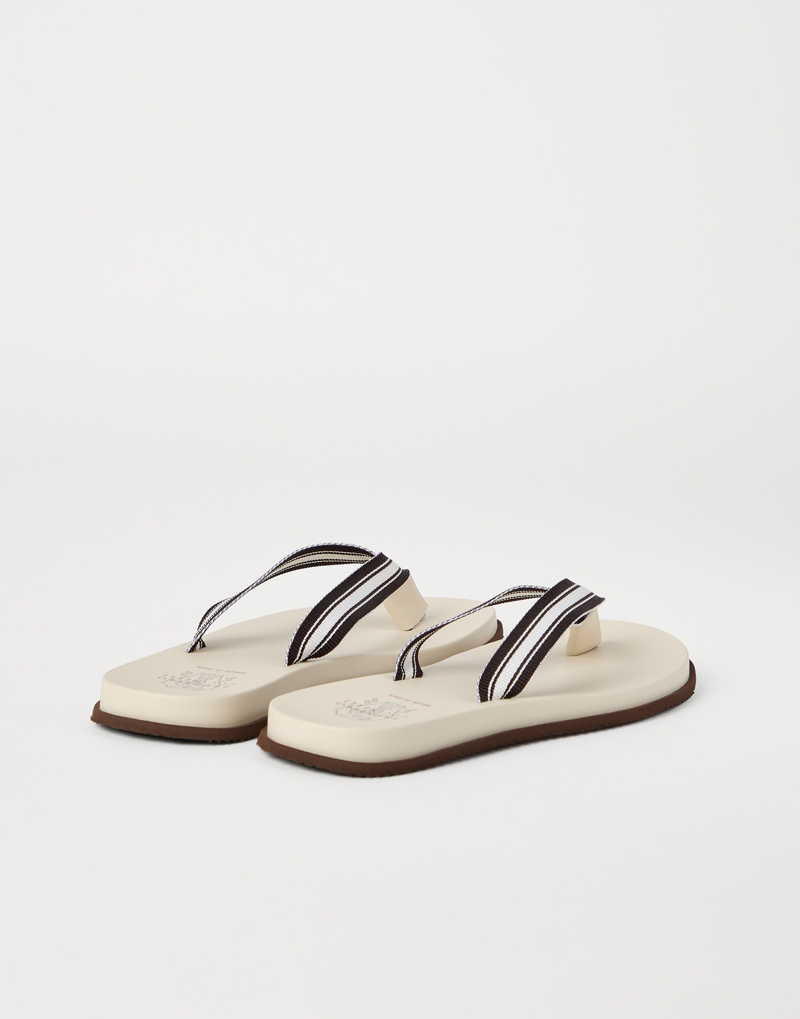 BRUNELLO CUCINELLI Rubber flip flop スライドサンダル Pool slides for Man in Navy Blue | Brunello Cucinelli