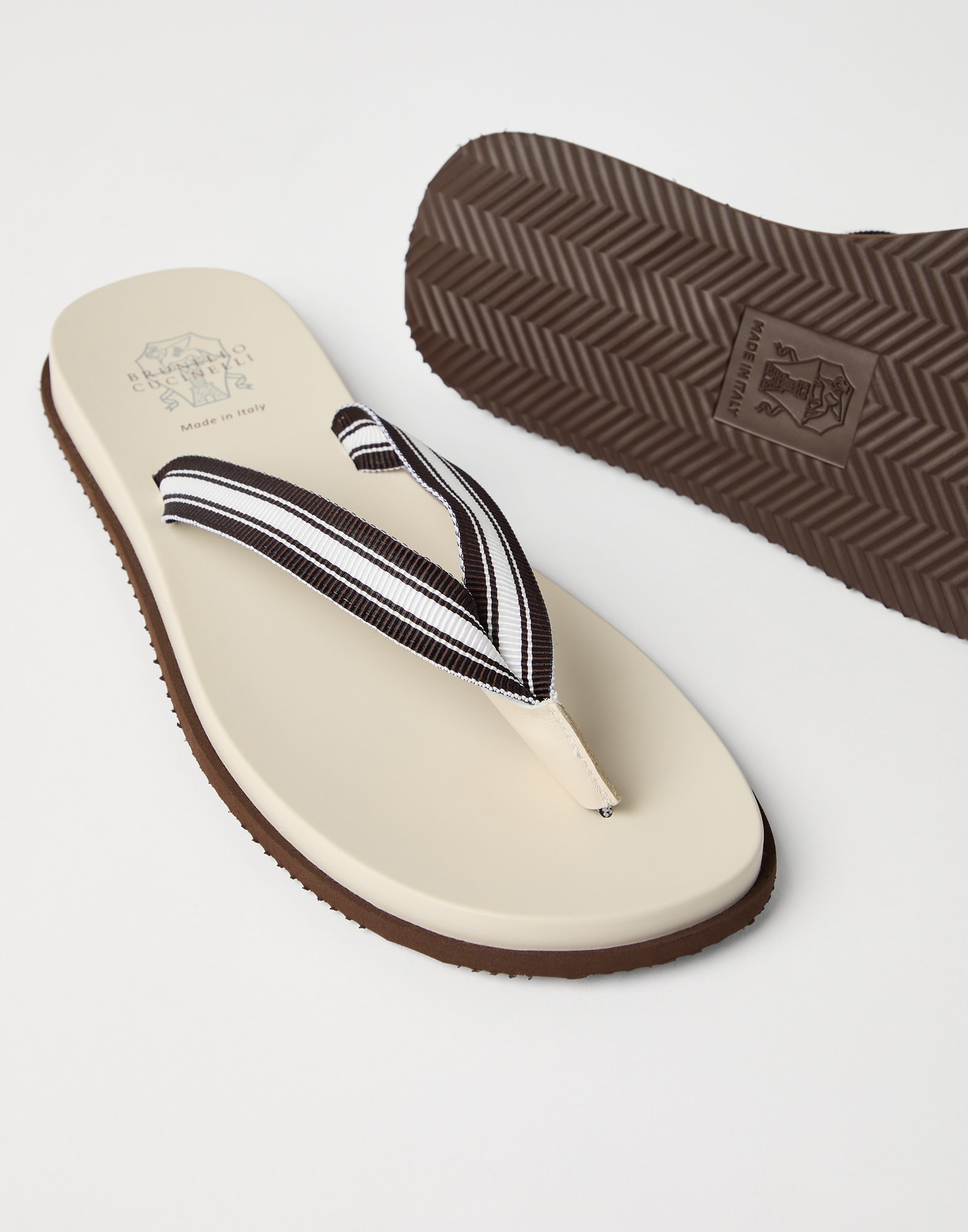 Pool slides for Man in Navy Blue | Brunello Cucinelli Pool slides for Man in Navy Blue | Brunello Cucinelli