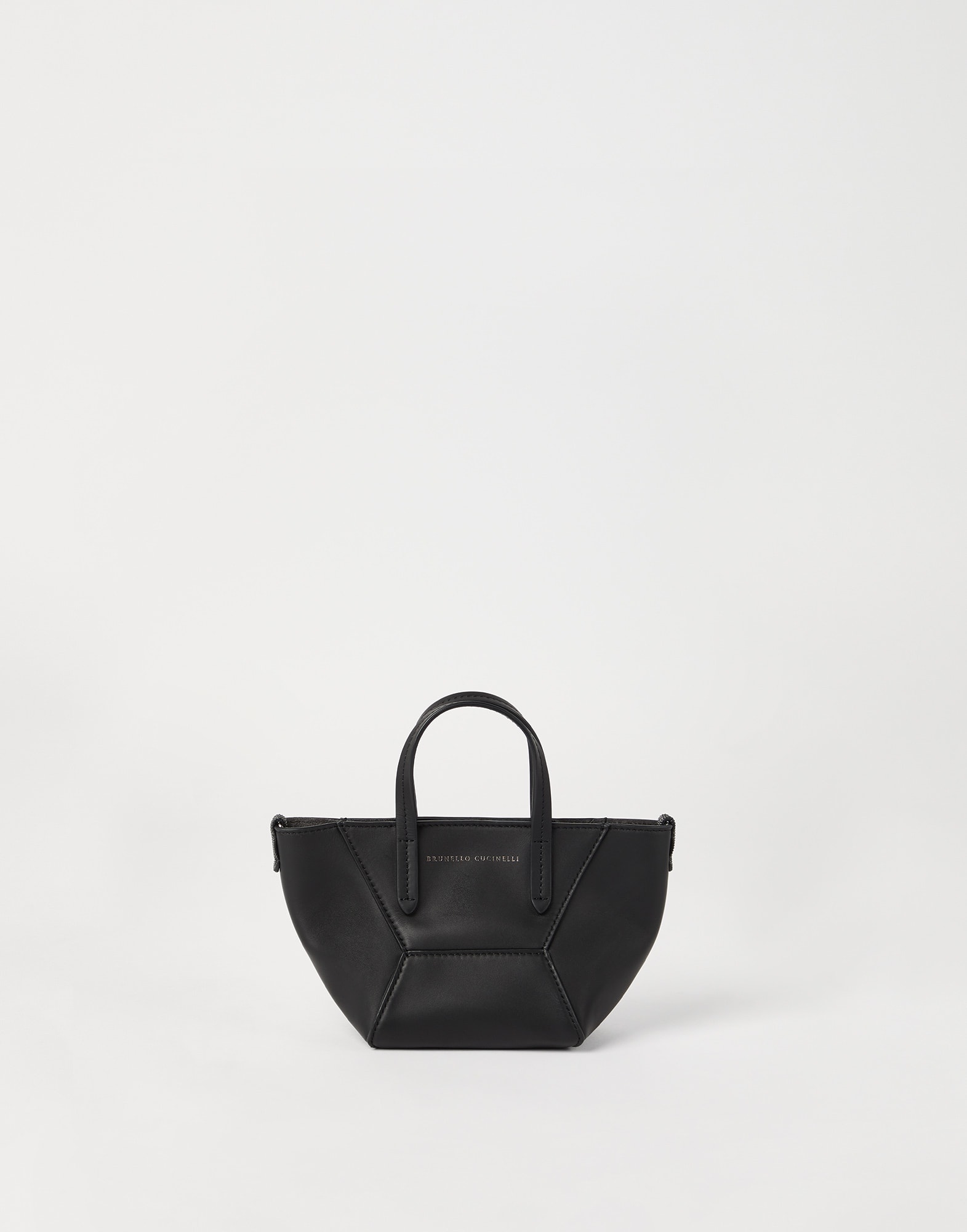 BRUNELLO CUCINELLI ♪ BC Duo ミニ トートバッグ MBHED2675 Calfskin mini BC Duo bag for Woman in Brown Gianduia
