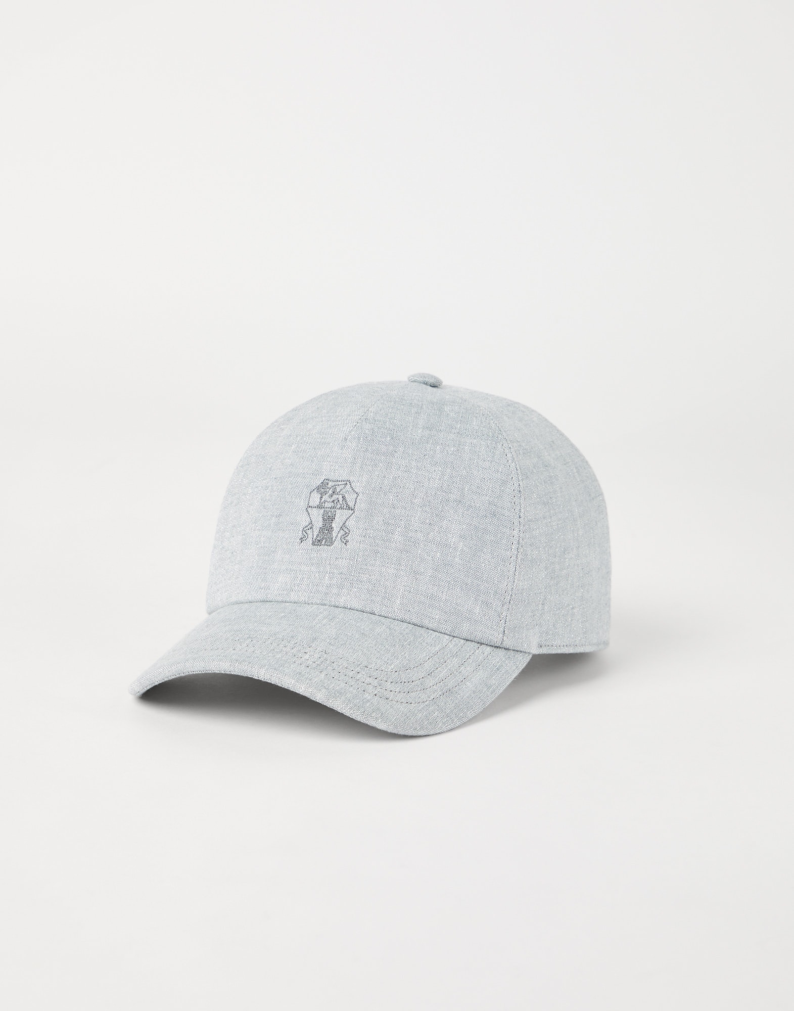 キャップ BRUNELLO CUCINELLI Brunello Cucinelli Hats Light Grey Baseball cap with logo for Woman in Azure | Brunello Cucinelli