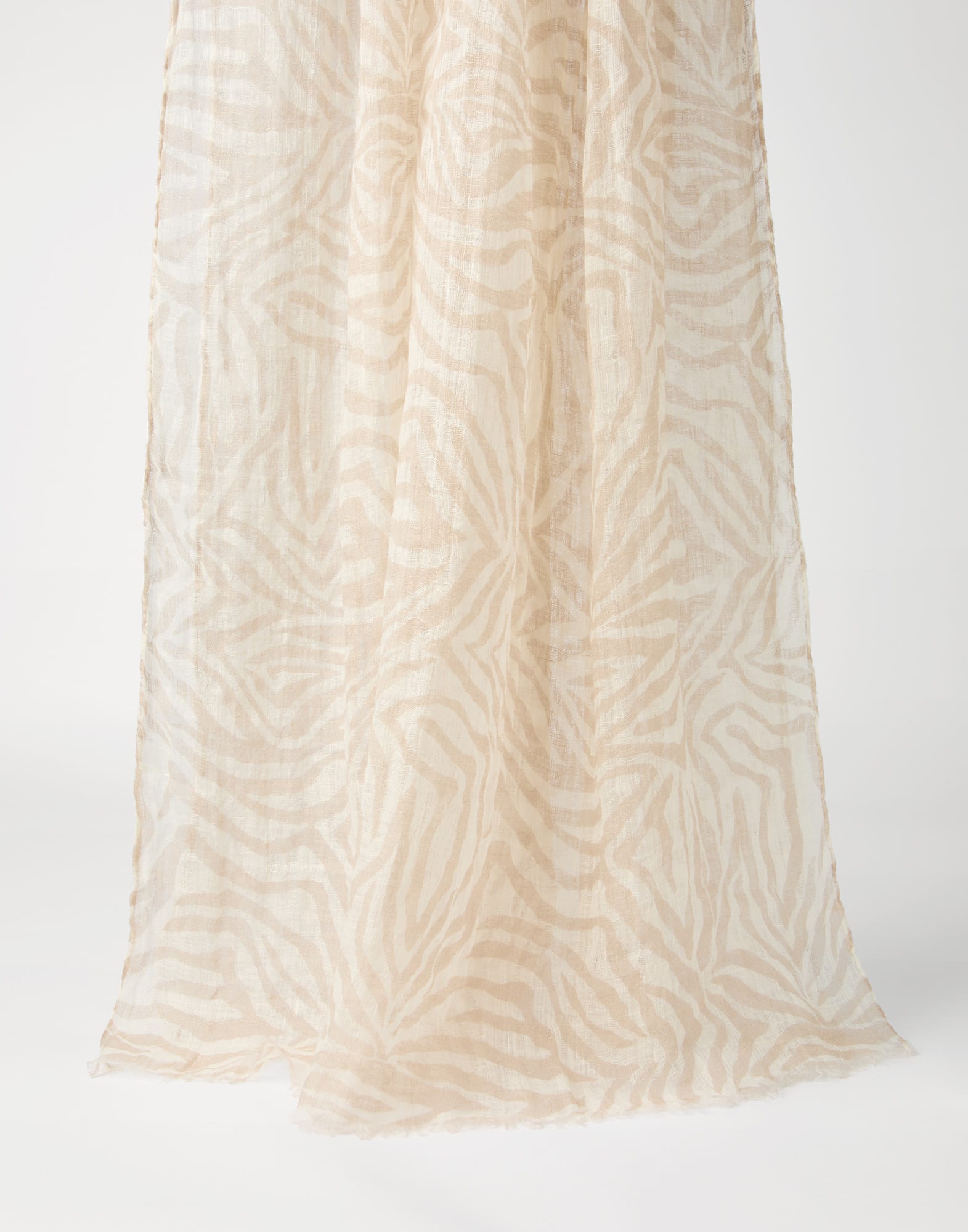 Ethnic Print scarf for Woman in Beige | Brunello Cucinelli Ethnic Print scarf for Woman in Beige | Brunello Cucinelli