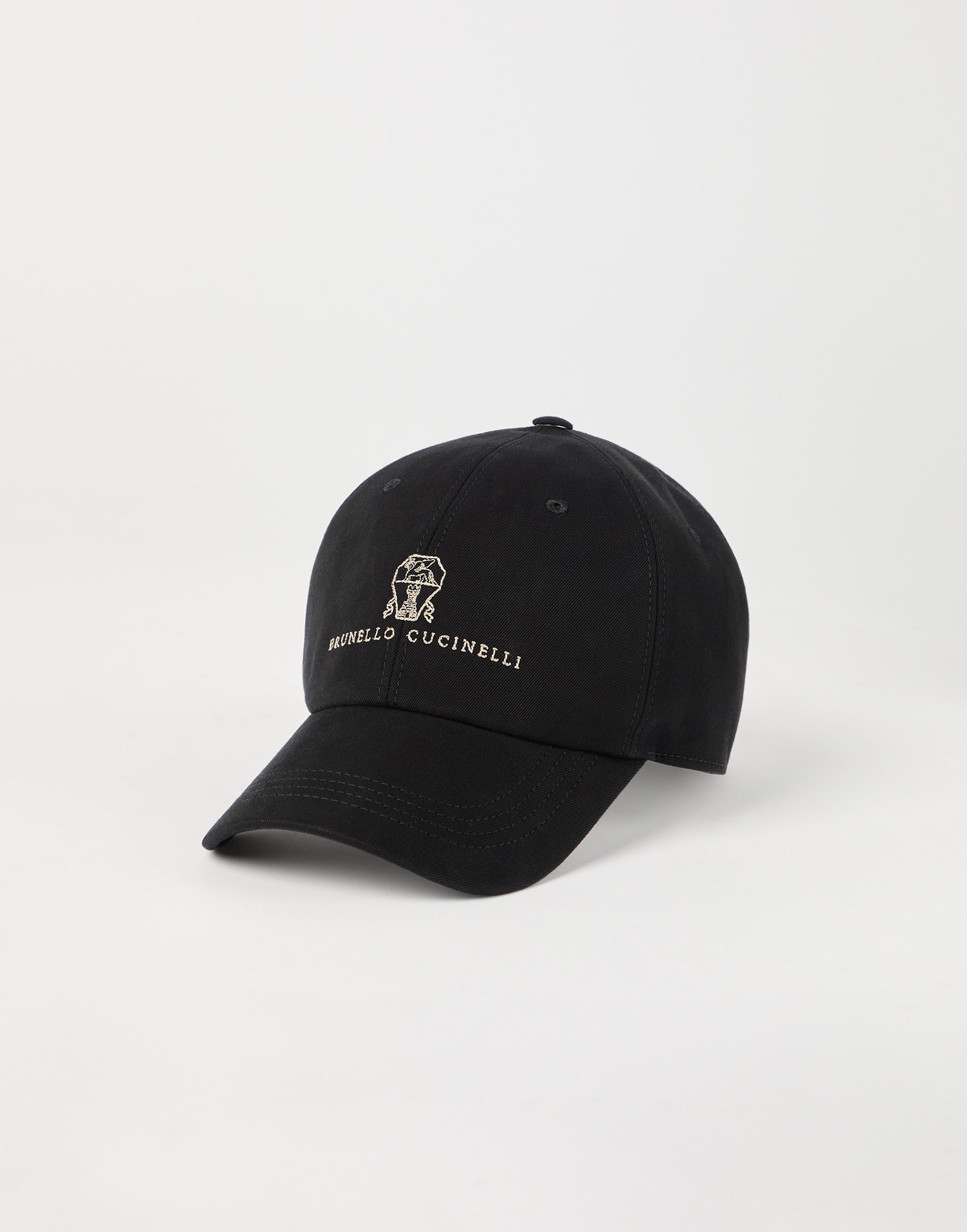【関税&送料込】Brunello Cucinelli Cappello Baseball In Pell Baseball cap with embroidery for Man in Navy Blue | Brunello