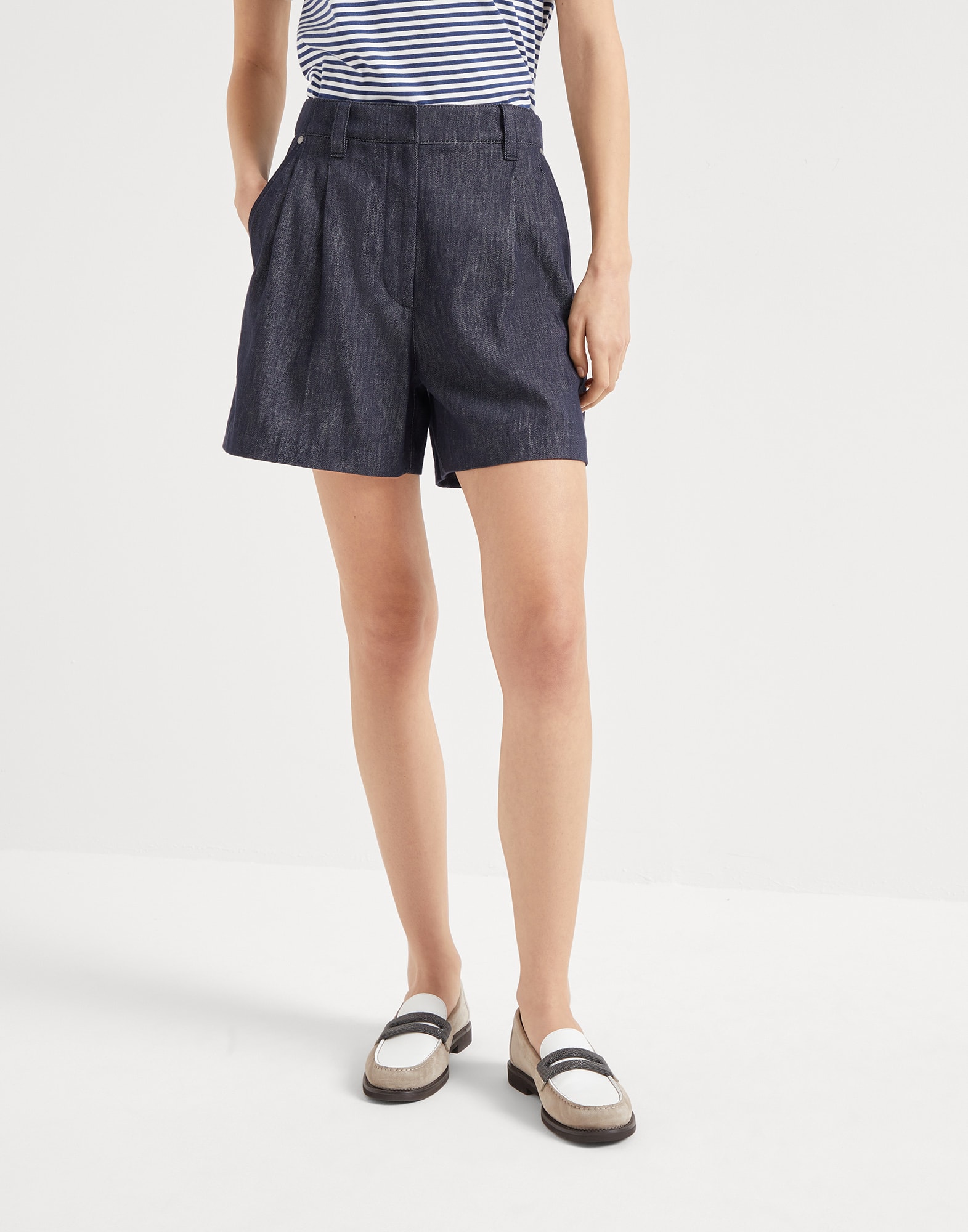 美品】ブルネロクチネリ パンツ モニーレ チェック レディース 36(S) 美品】ブルネロクチネリ パンツ モニーレ チェック レディース 36(S)