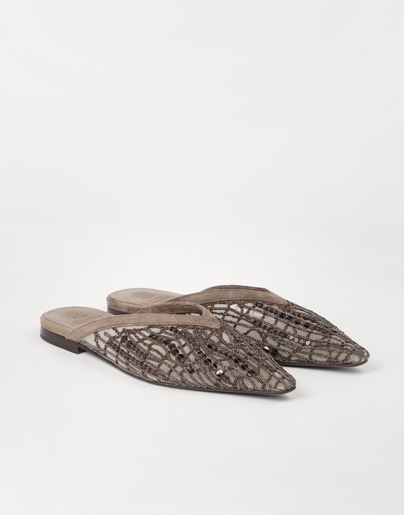 Chaussures basses Abstract Embroidery Chocolat Femme - Brunello Cucinelli