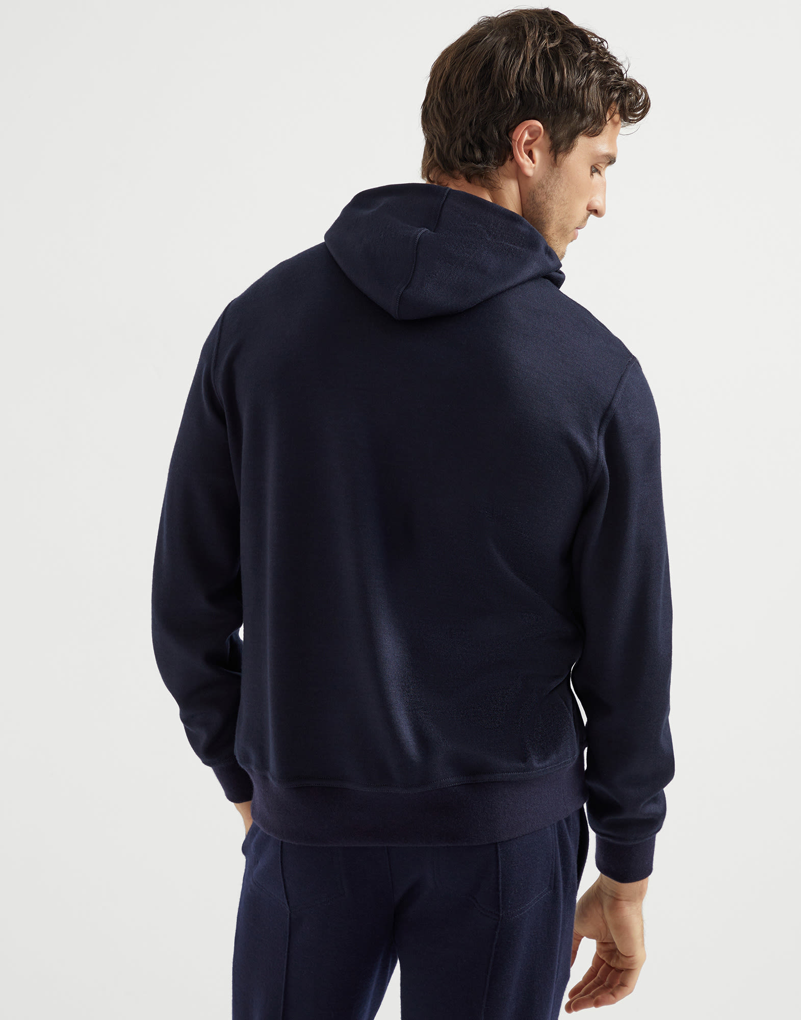 BRUNELLO CUCINELLI ネイビー スウェット カシミヤ トレーナー BRUNELLO CUCINELLI ネイビー スウェット カシミヤ トレーナー