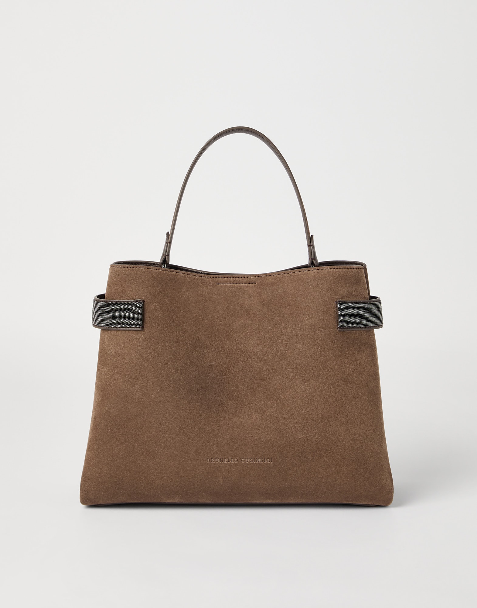 BRUNELLO CUCINELLI ハントハック レディース 向け ライトグレー スエード Essence トップハンドル