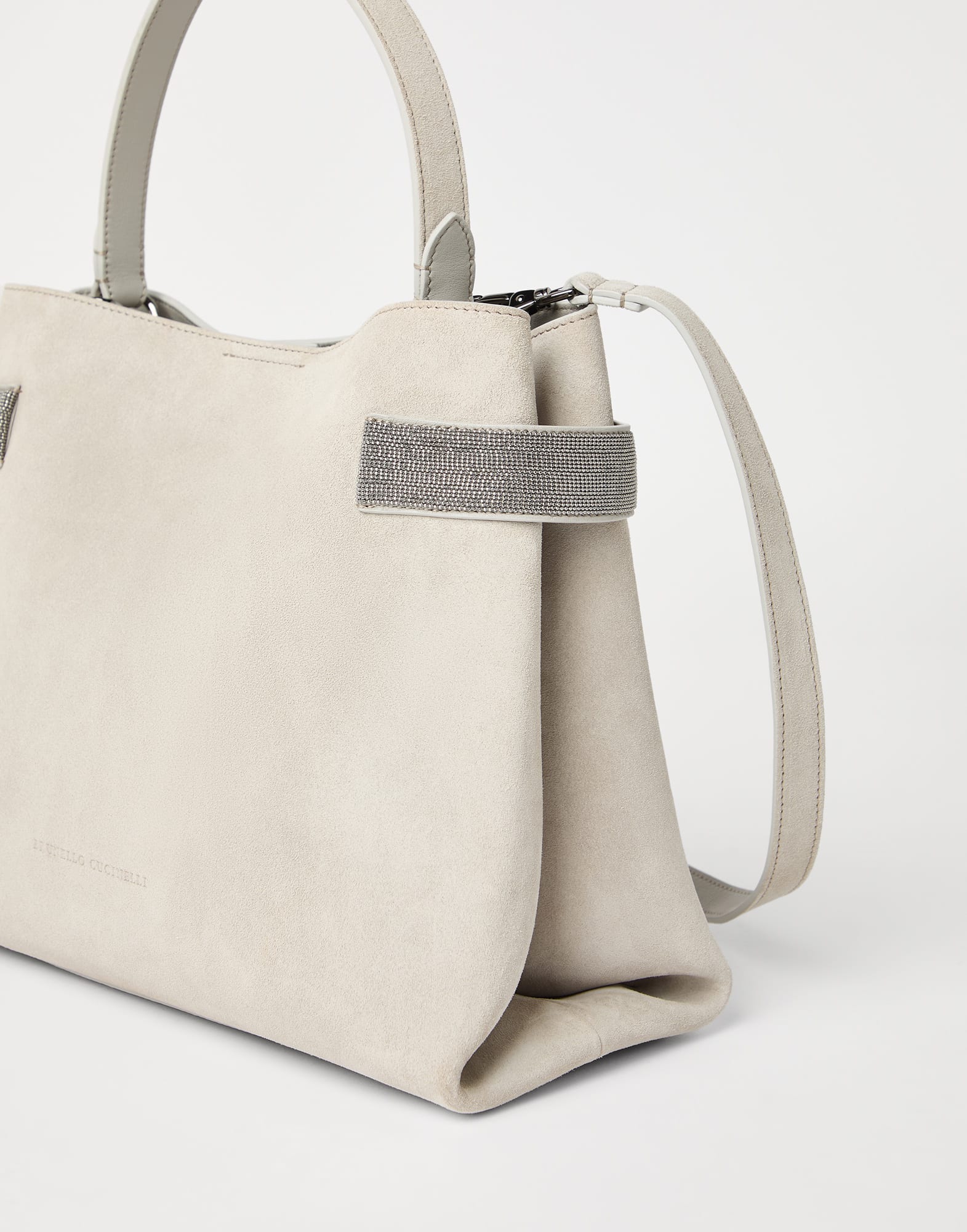 Suede Top-Handle Essence bag for Woman in Brown | Brunello Suede Top-Handle Essence bag for Woman in Brown | Brunello