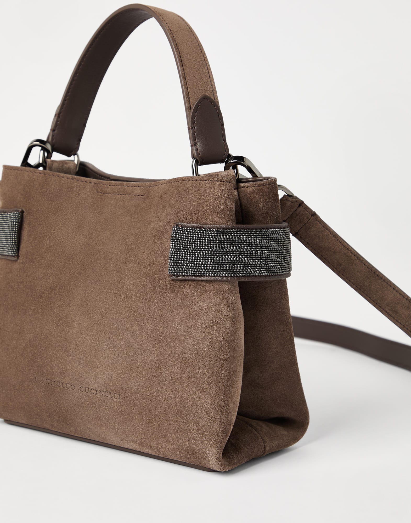 Small Top-Handle Essence bag for Woman in Brown | Brunello Small Top-Handle Essence bag for Woman in Brown | Brunello