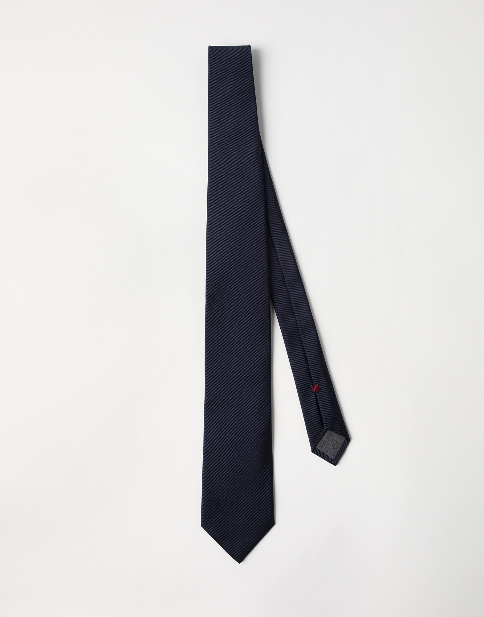 Silk twill tie for Man in Azure | Brunello Cucinelli Silk twill tie for Man in Azure | Brunello Cucinelli