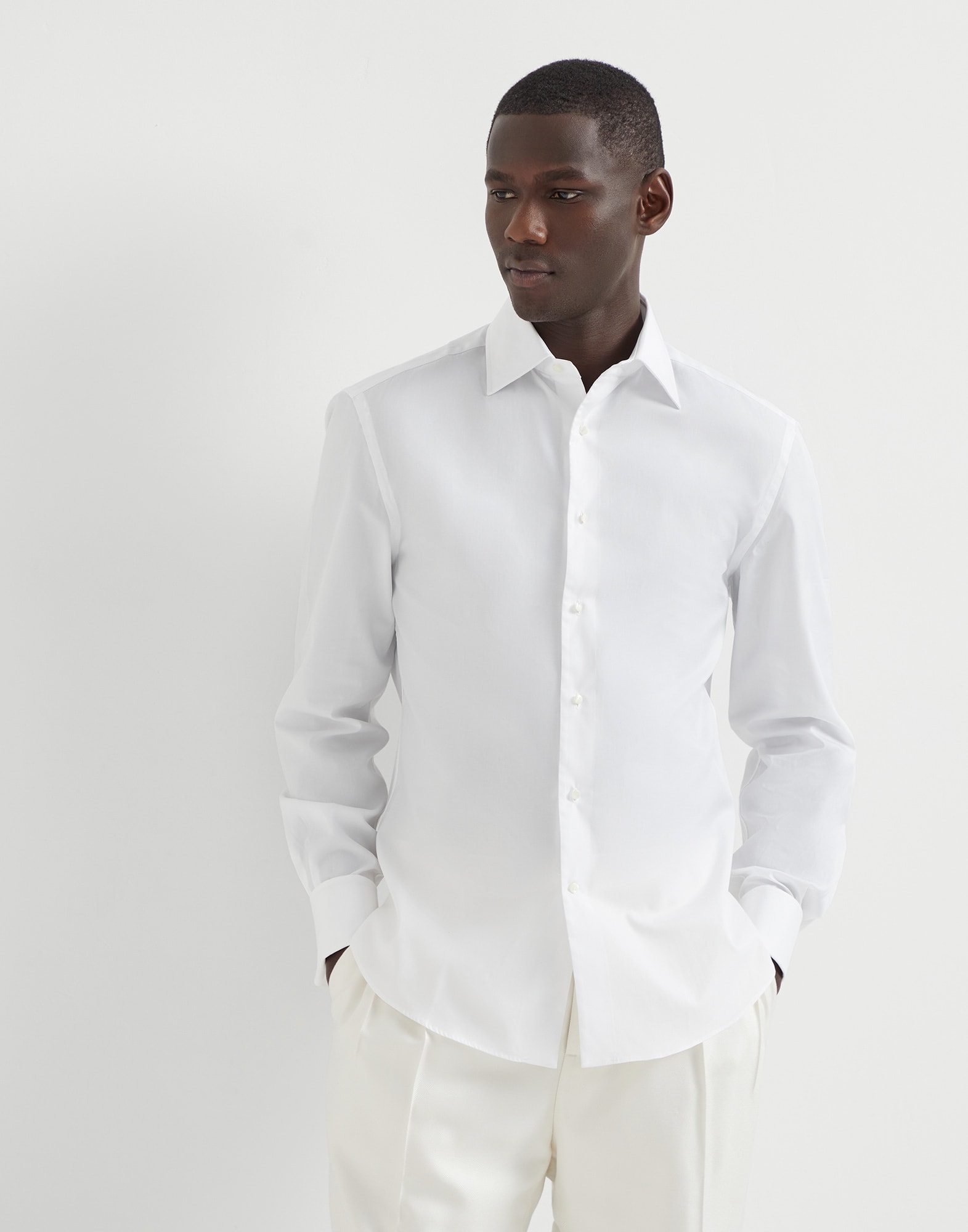 Tuxedo shirt White Man - Brunello Cucinelli