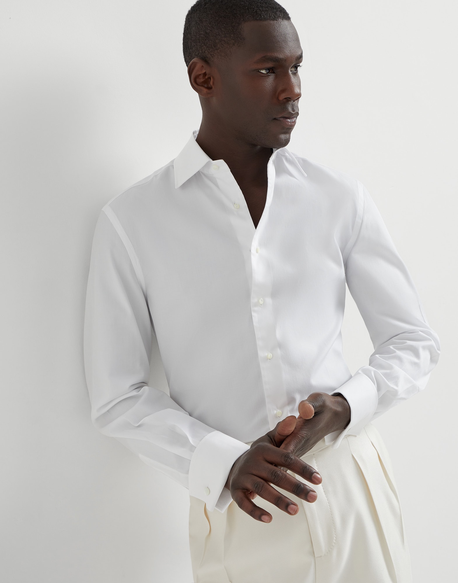 Tuxedo shirt White Man - Brunello Cucinelli