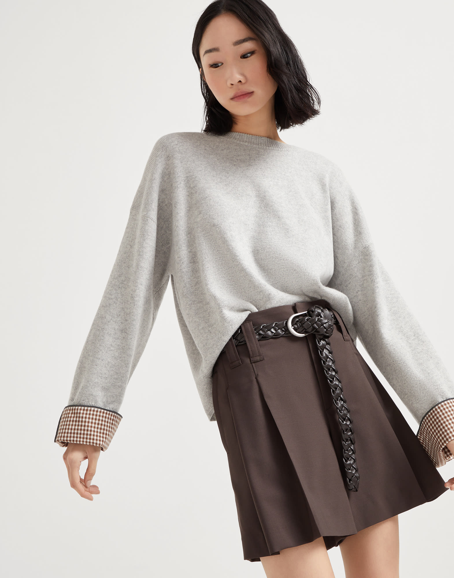 Maglia in cashmere con monile Ciottolo Donna - Brunello Cucinelli