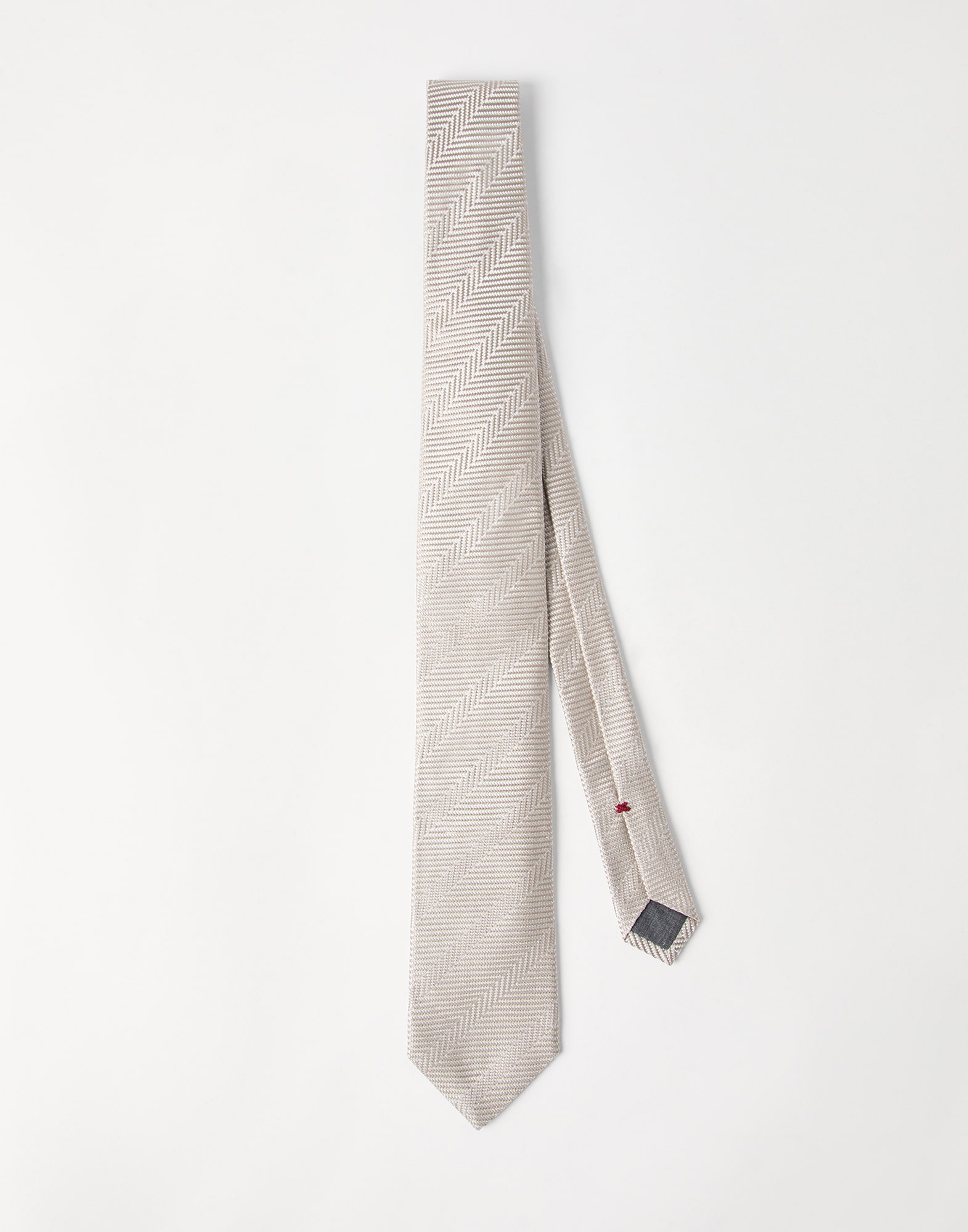 Corbata en tela de espiga Sal Hombre - Brunello Cucinelli