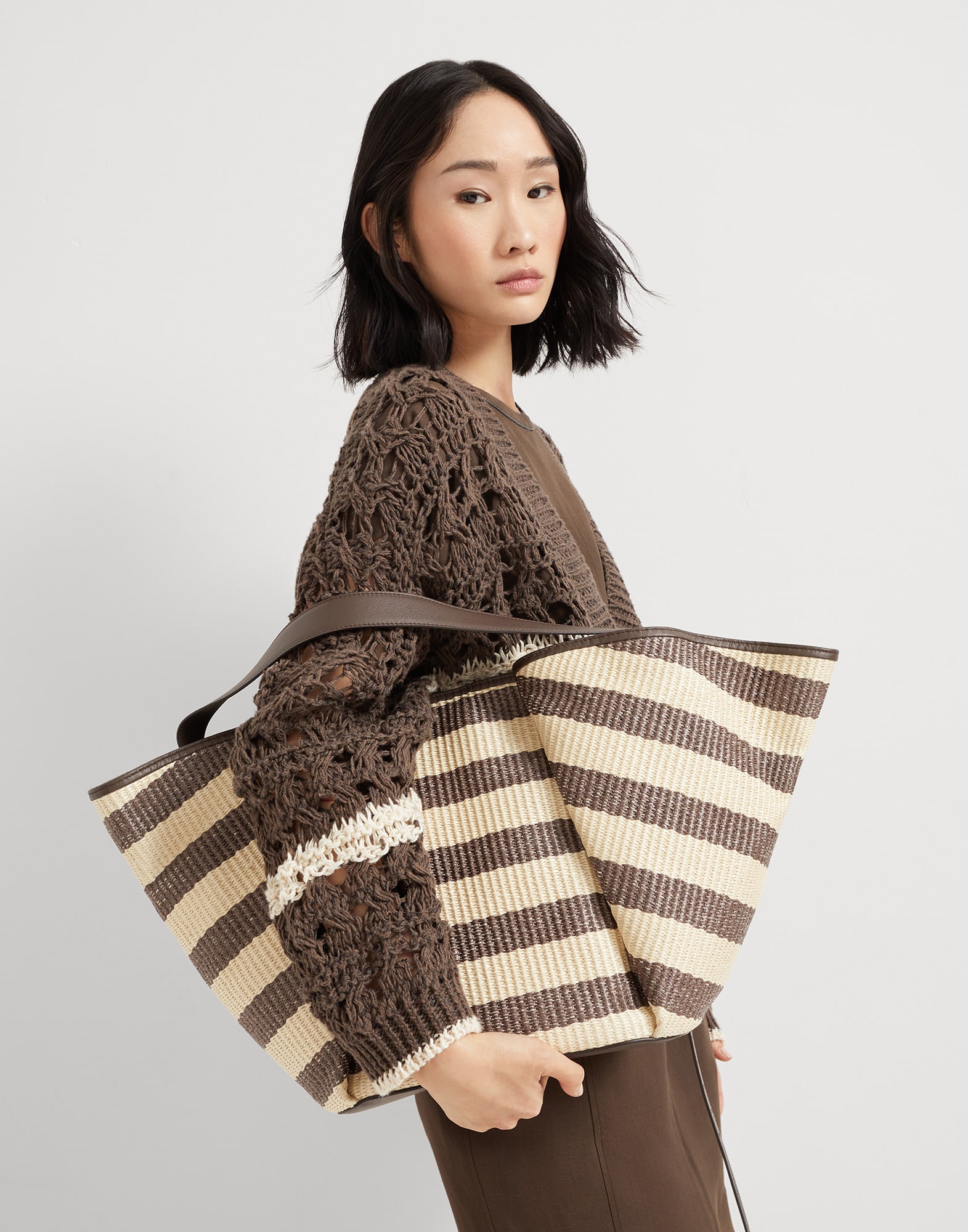 Marina large shopper bag Mud Woman - Brunello Cucinelli