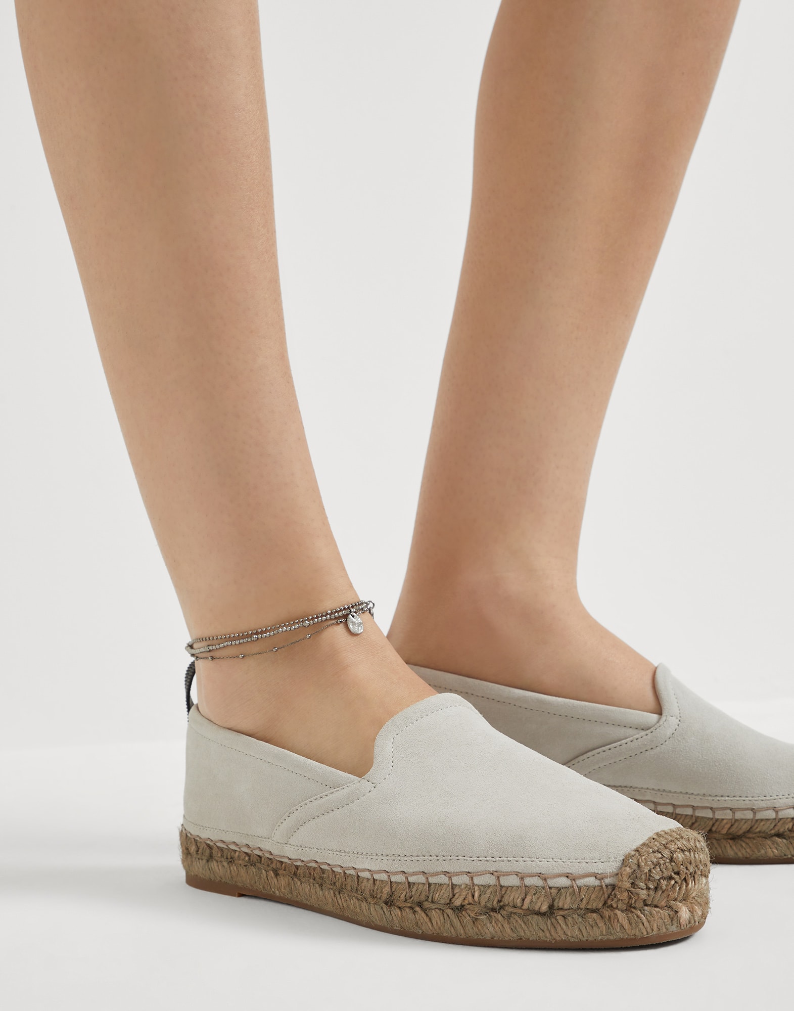 Sterling Silver anklet Lignite Grey Woman - Brunello Cucinelli