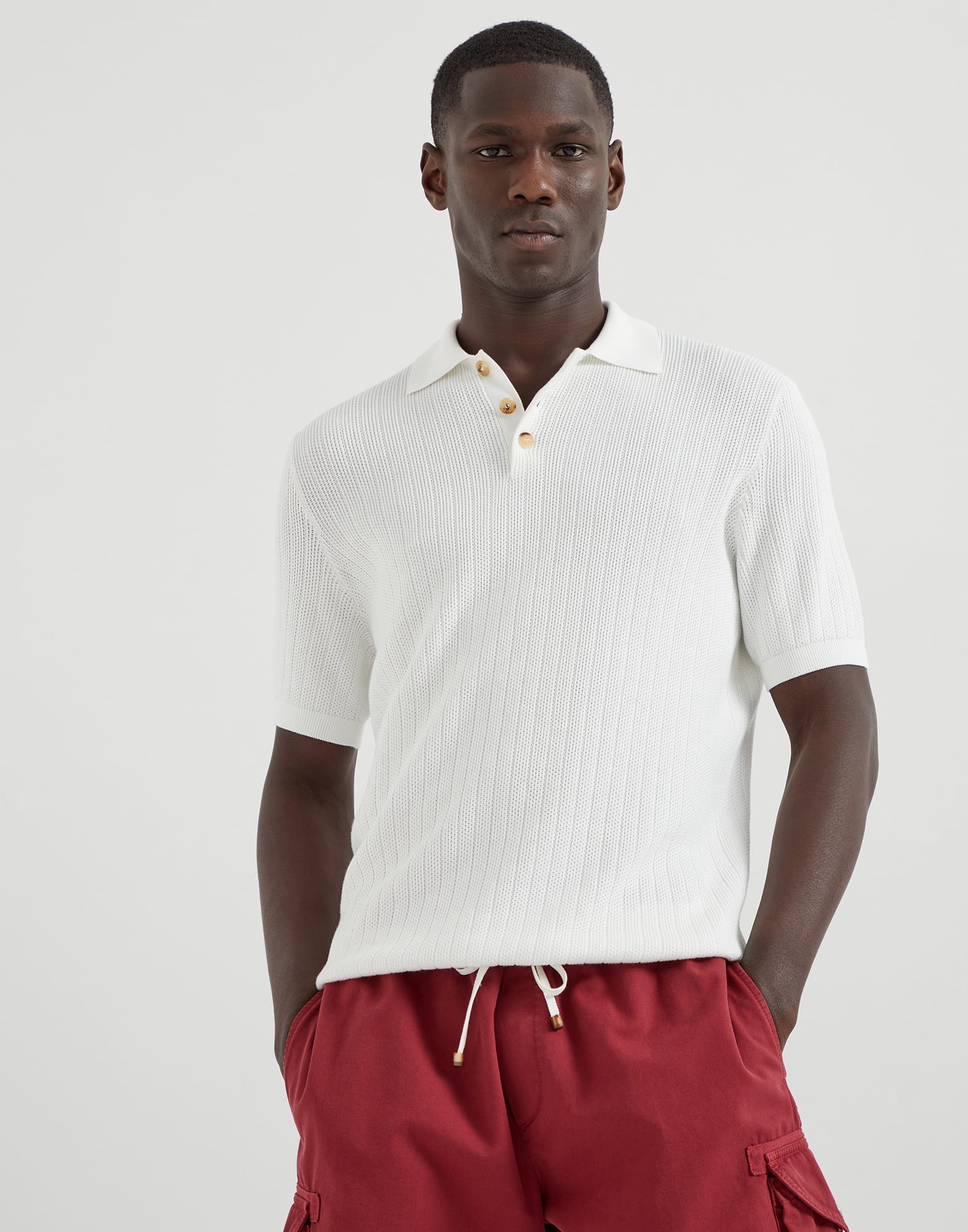 Polo-Style Sweater - Front view - View Full Screen