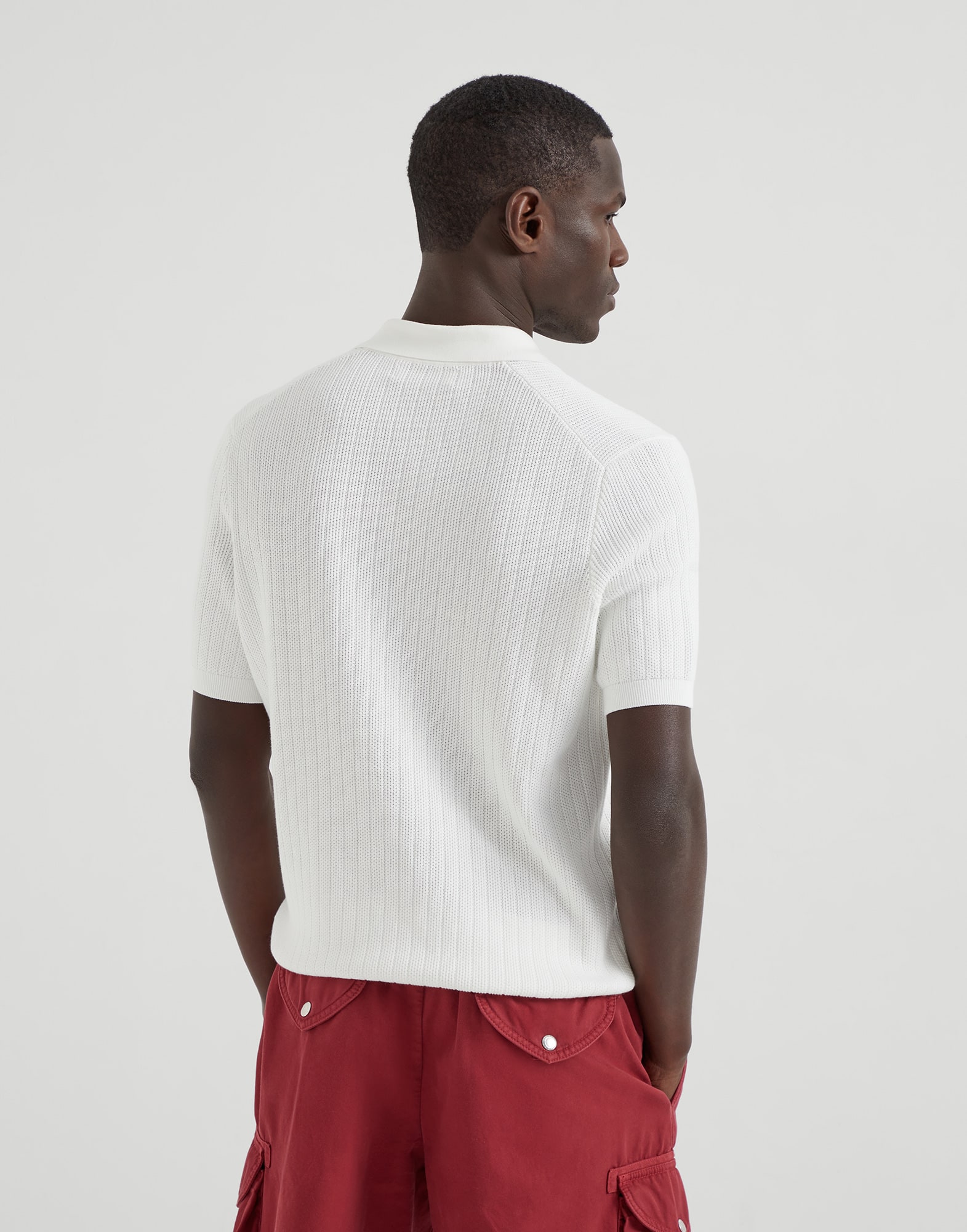 Polo-Style Sweater - Back view - View Full Screen