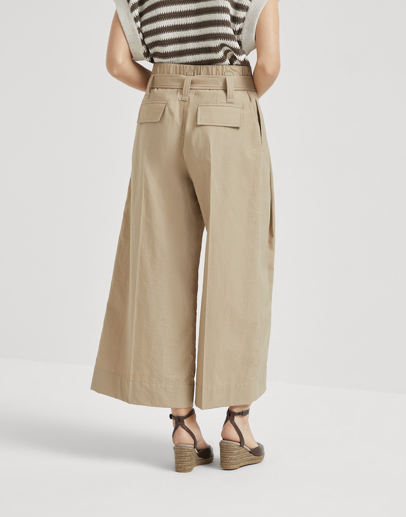 Pleated Crop-Hose Kamel Damen - Brunello Cucinelli