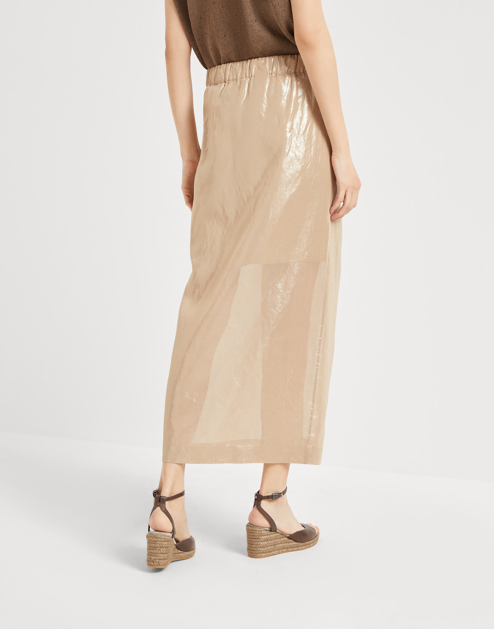 Falda Pareo Oro Mujer - Brunello Cucinelli