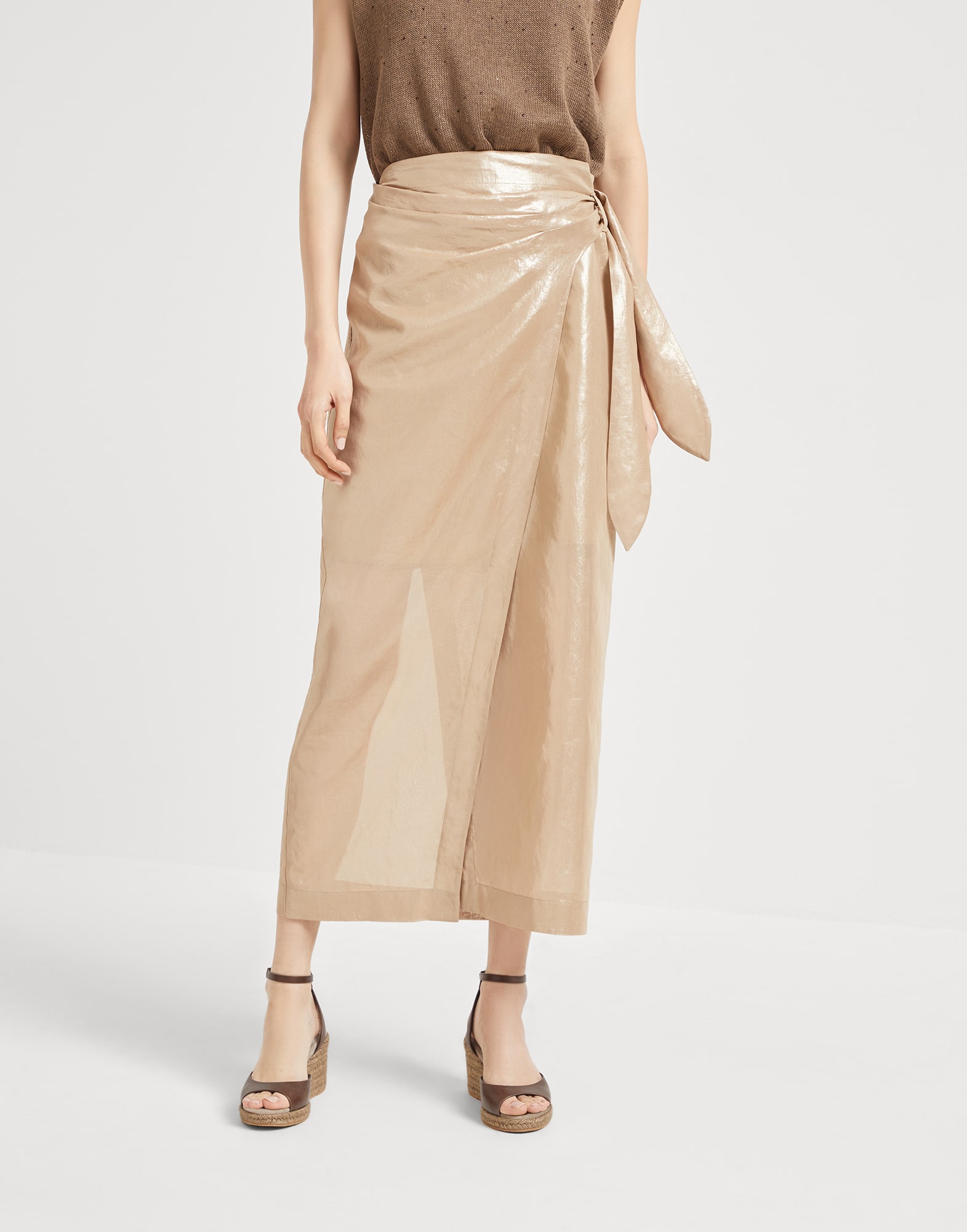 Sarong skirt Gold Woman - Brunello Cucinelli