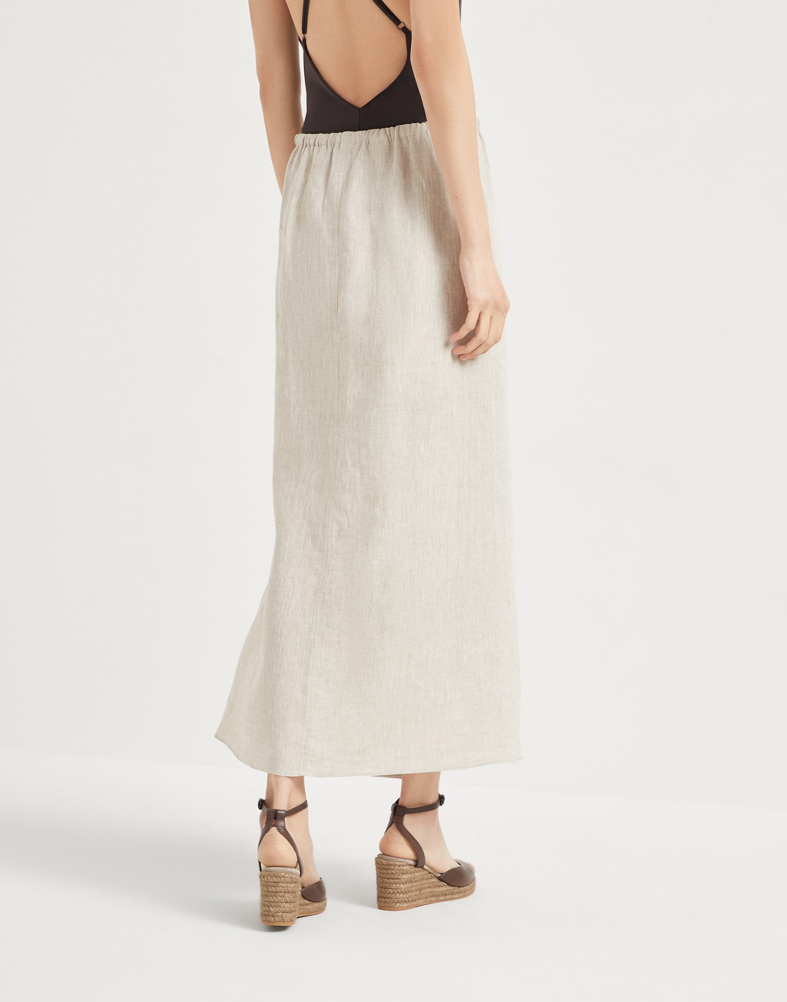 Falda Fluid con Monile Natura Mujer - Brunello Cucinelli