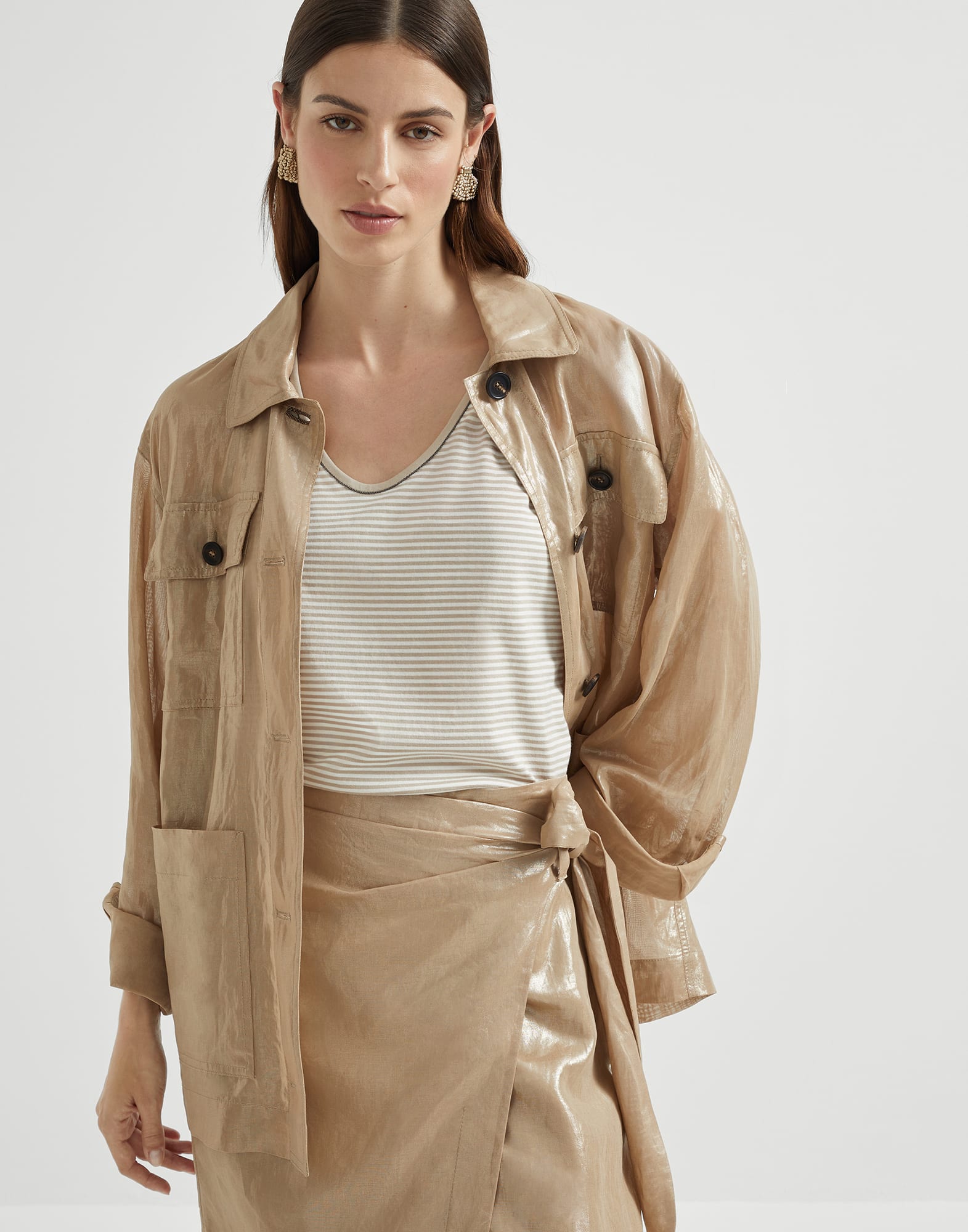 Top con Monile Marfil Mujer - Brunello Cucinelli