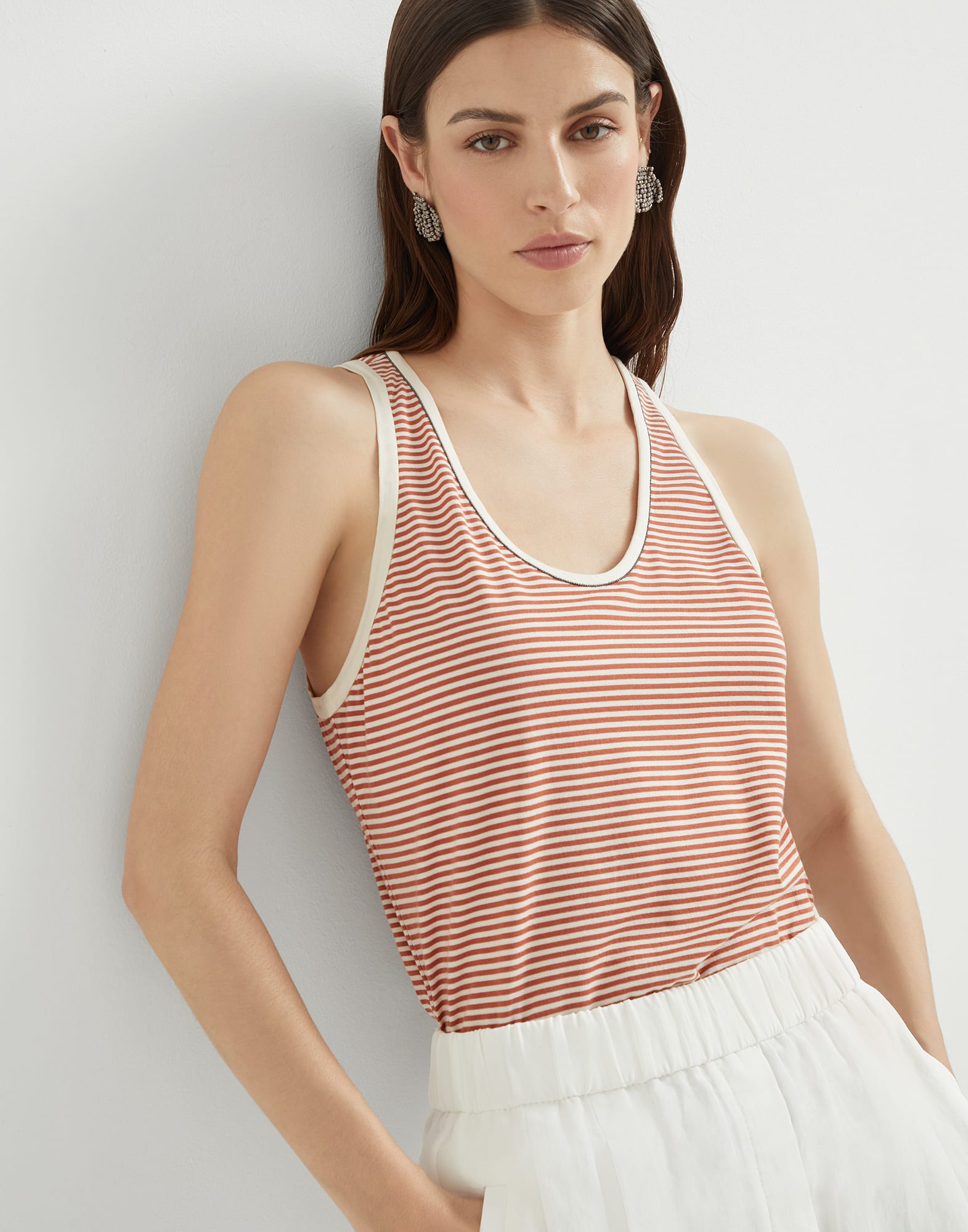 Top con Monile Mandarina Mujer - Brunello Cucinelli