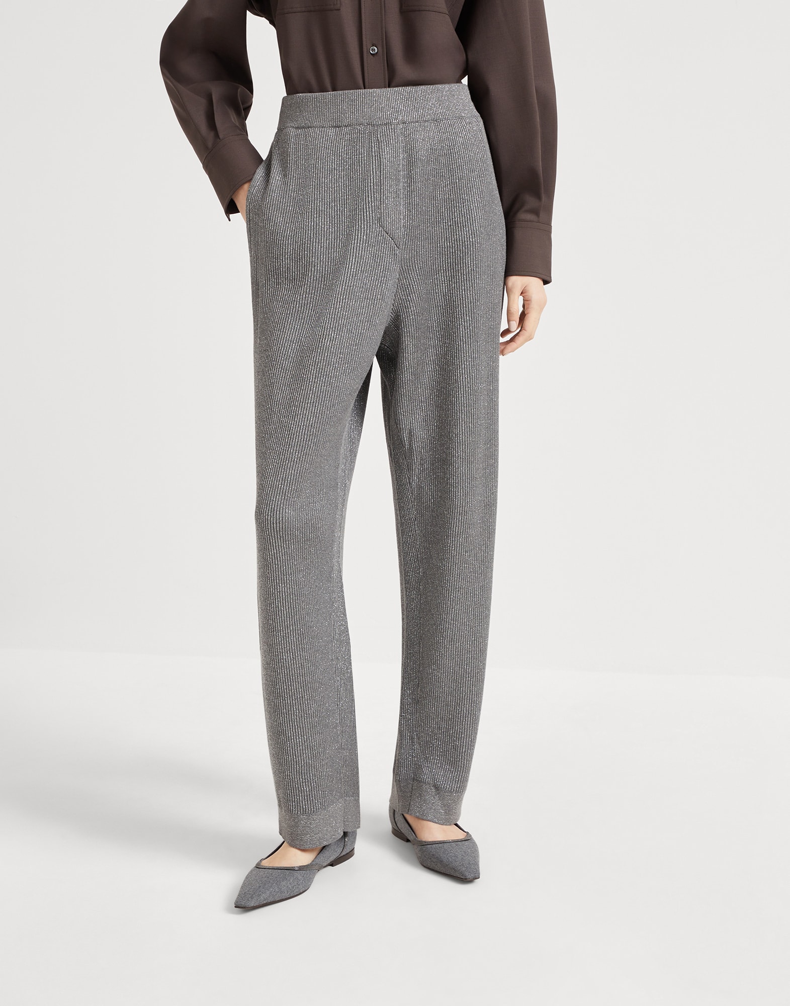 ヴァニセニット トラウザーズ シルバー レディース - Brunello Cucinelli