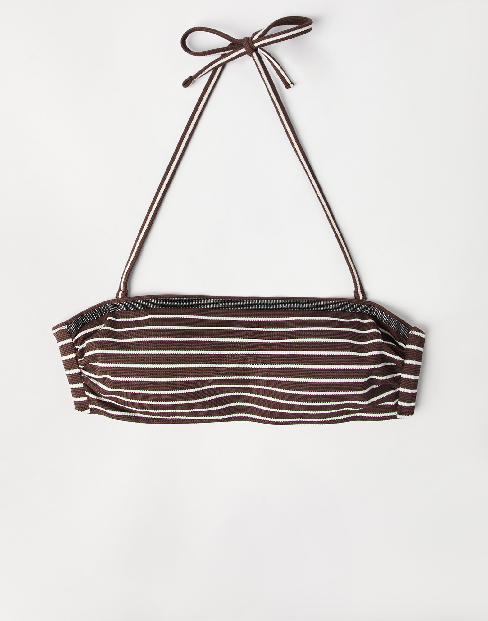 Bikini top with monili Brown Woman - Brunello Cucinelli
