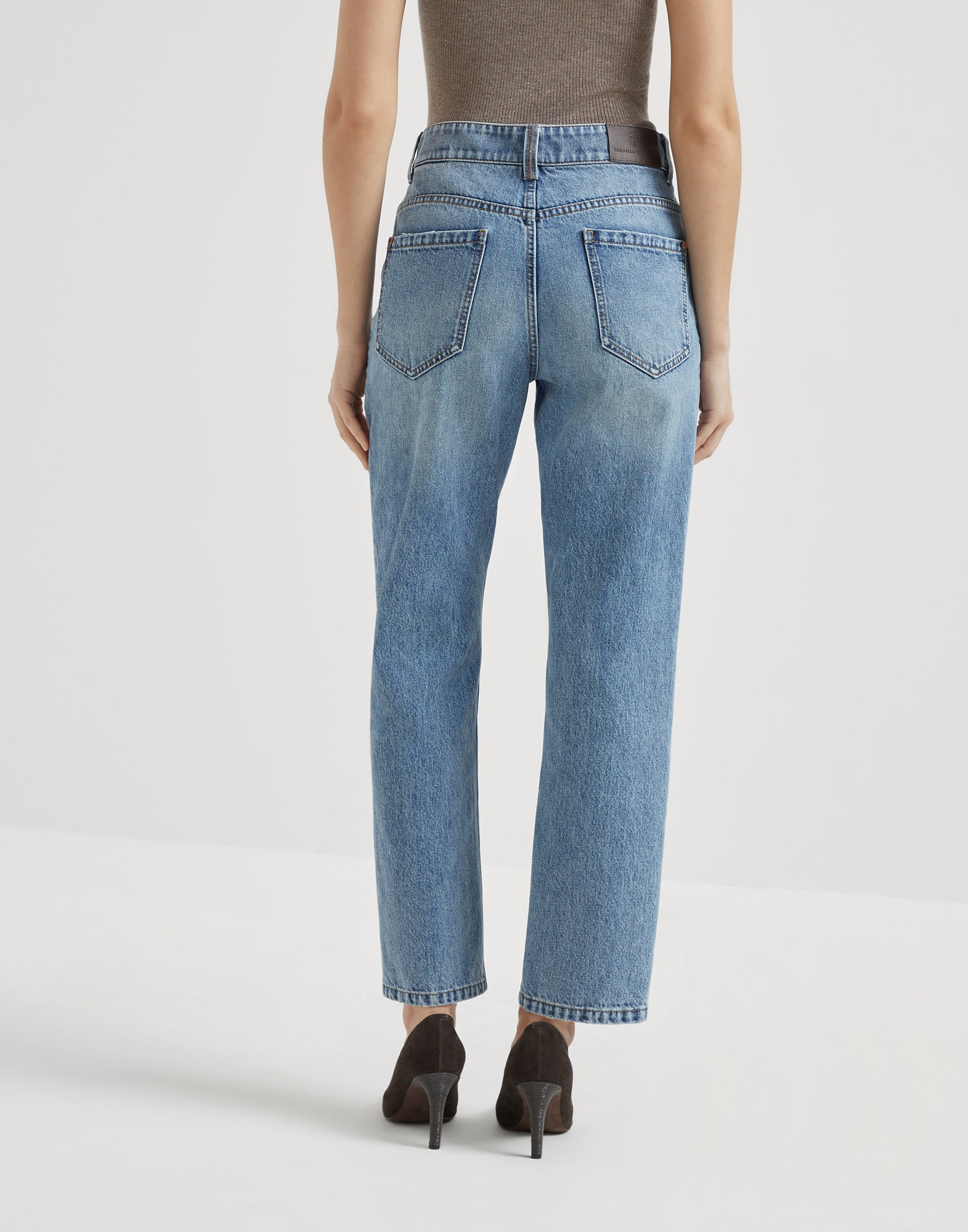 Pantalone cinque tasche Retro Denim Chiaro Donna - Brunello Cucinelli