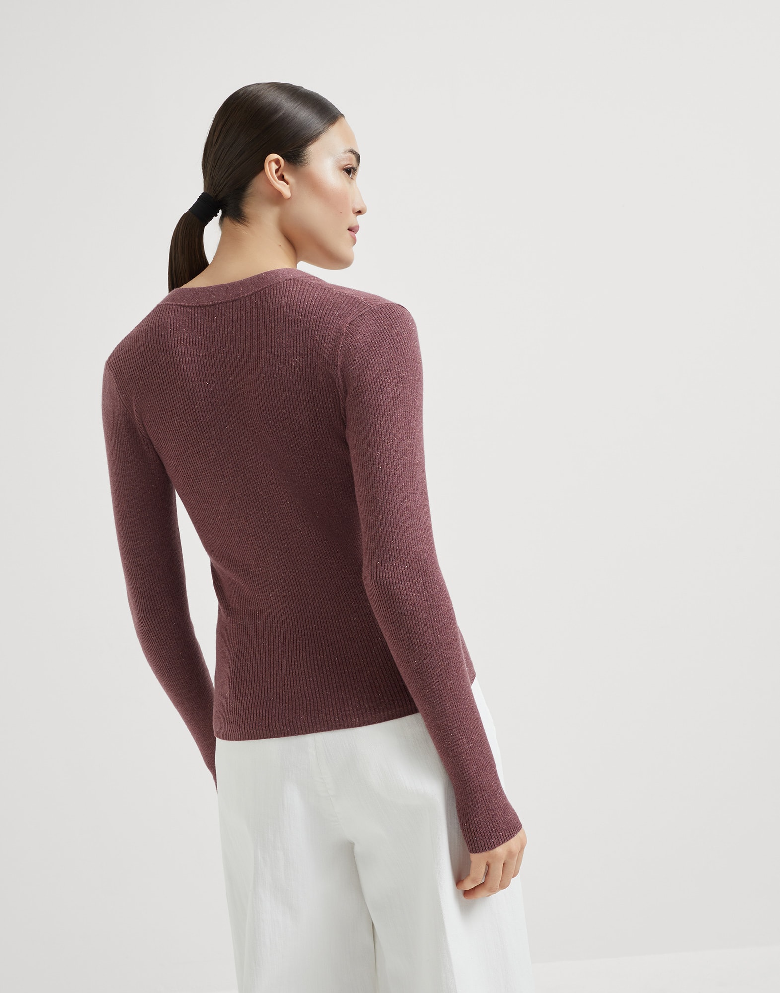 Button-front Cardigan - Back view - View Full Screen