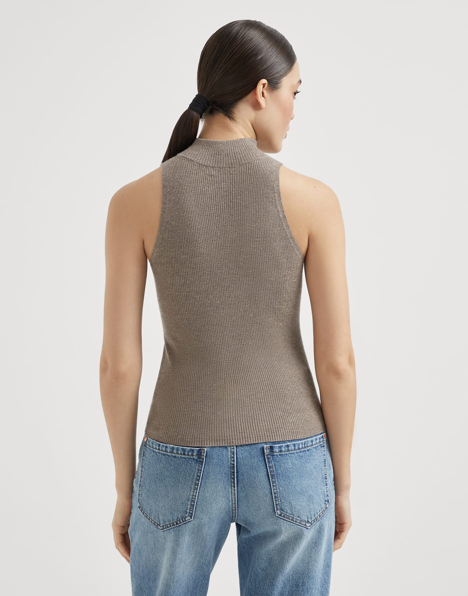 Knitted Poncho - Back view - View Full Screen