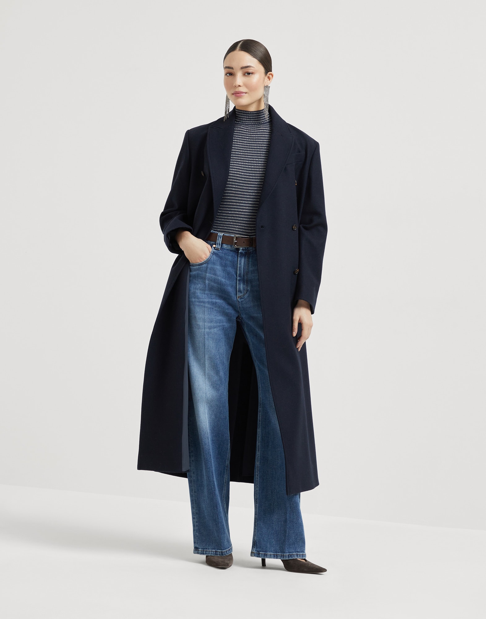 【関税&送料込み】Brunello Cucinelli 'Contemporary Loose' Contemporary Loose trousers for Woman in Denim | Brunello