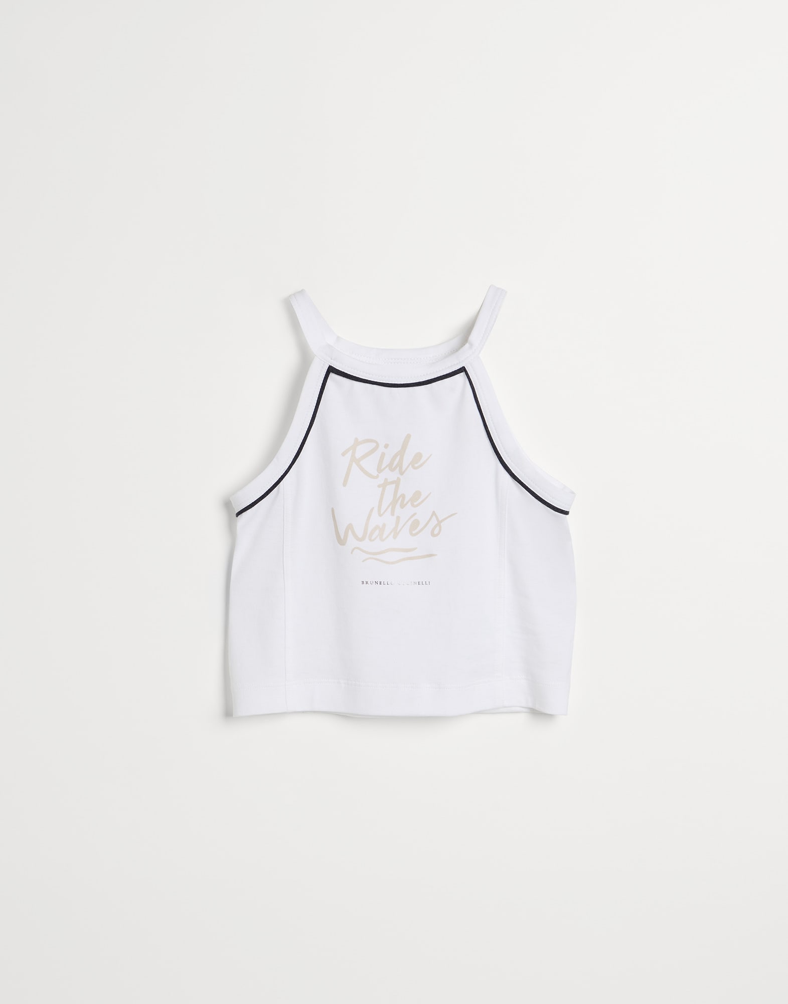 Top in jersey Bianco Bambina - Brunello Cucinelli