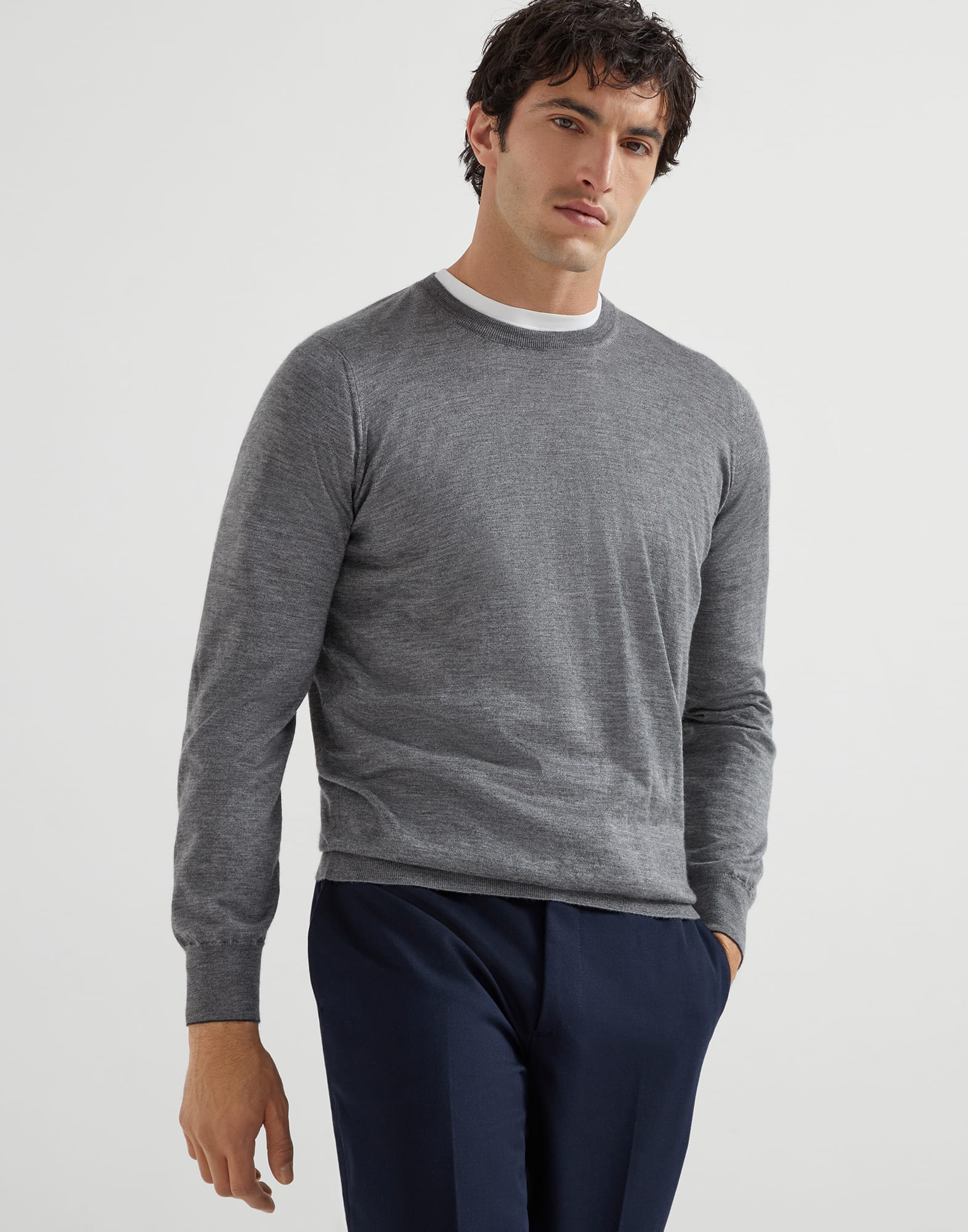 Maglia leggera Grigio Scuro Uomo - Brunello Cucinelli