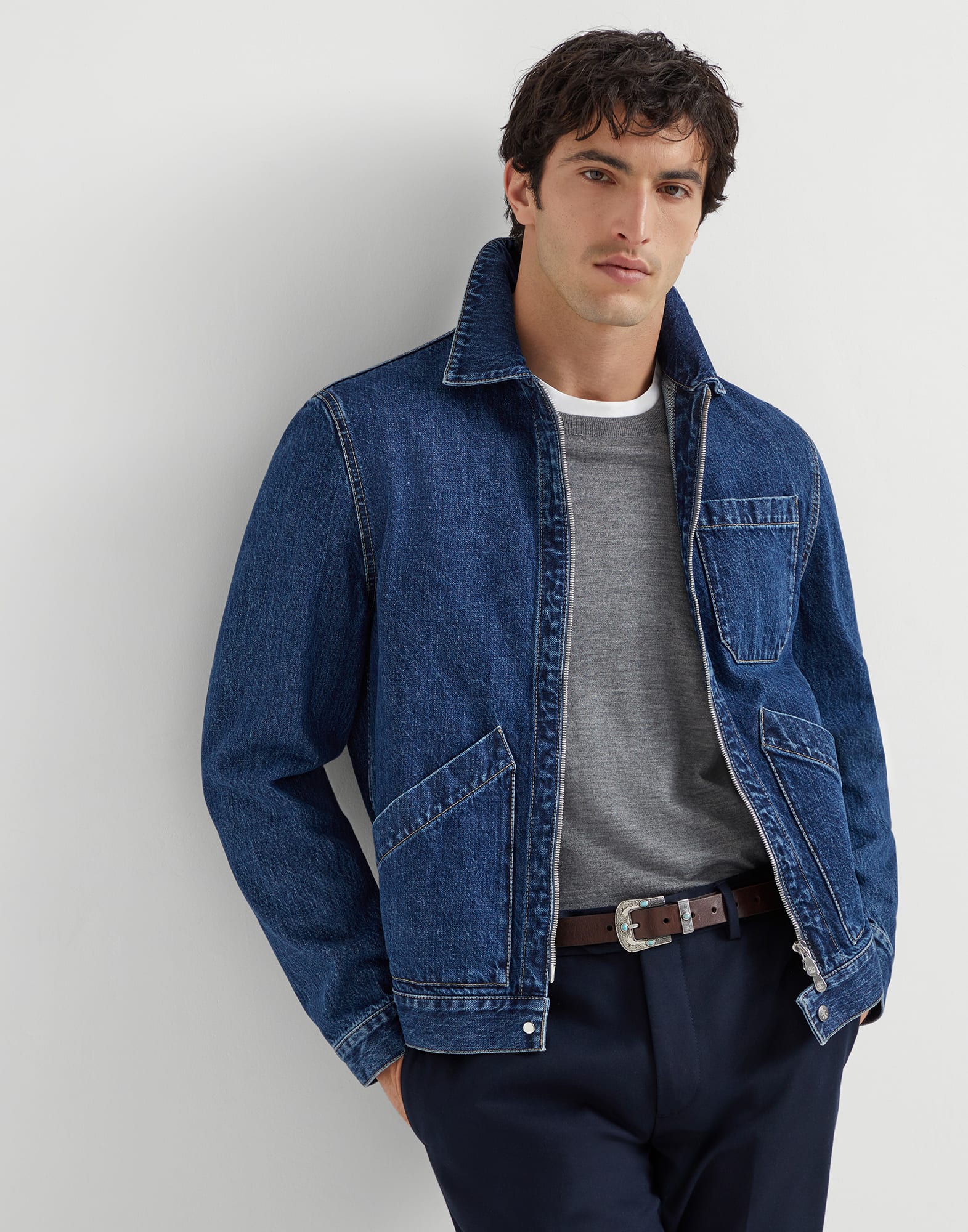 Maglia leggera Grigio Scuro Uomo - Brunello Cucinelli