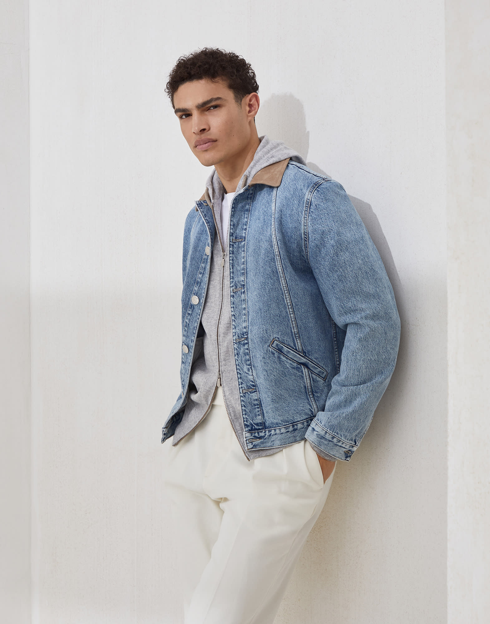 Cardigan stile felpa Ciottolo Uomo - Brunello Cucinelli