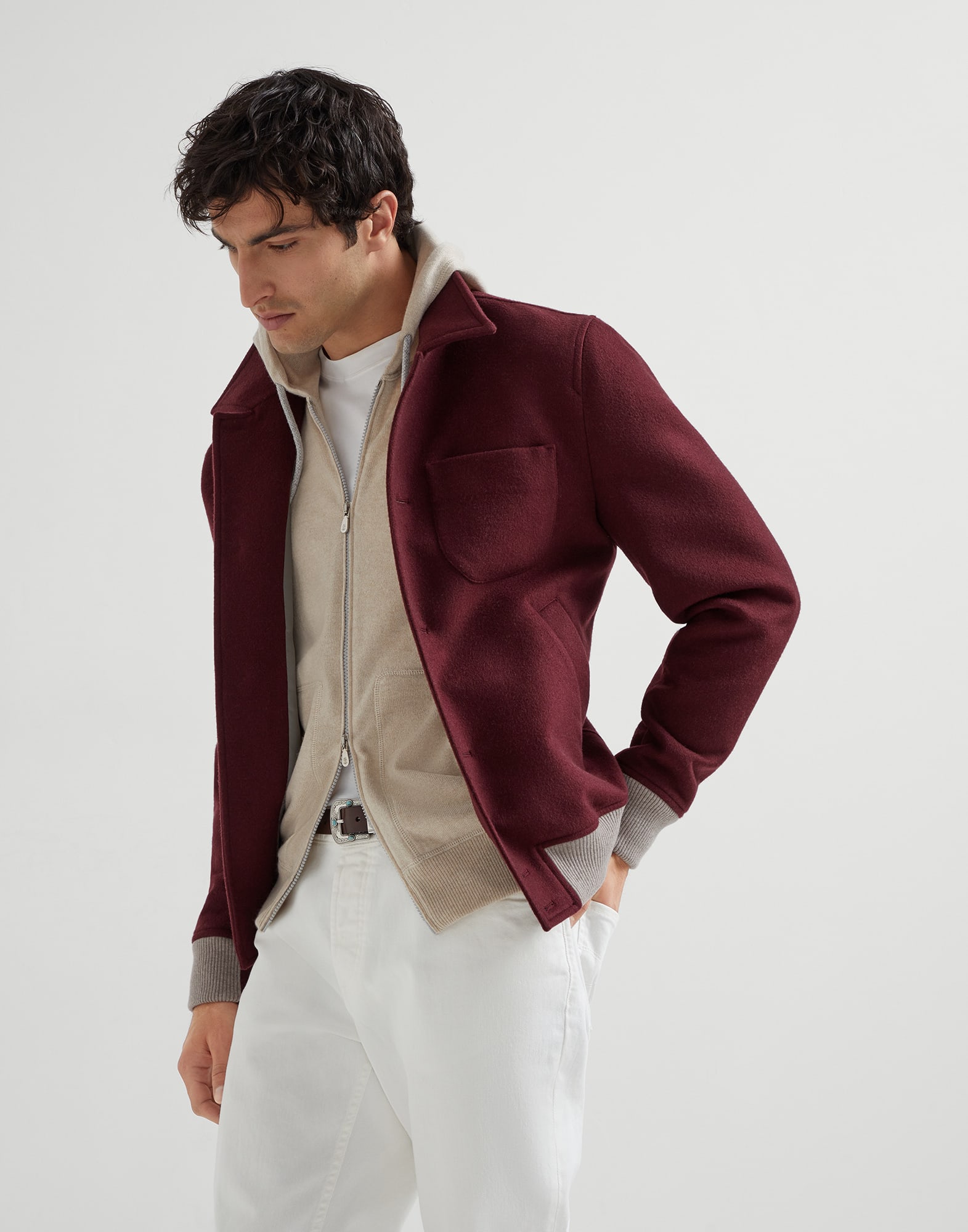 Sweatshirt-style cardigan Sand Man - Brunello Cucinelli