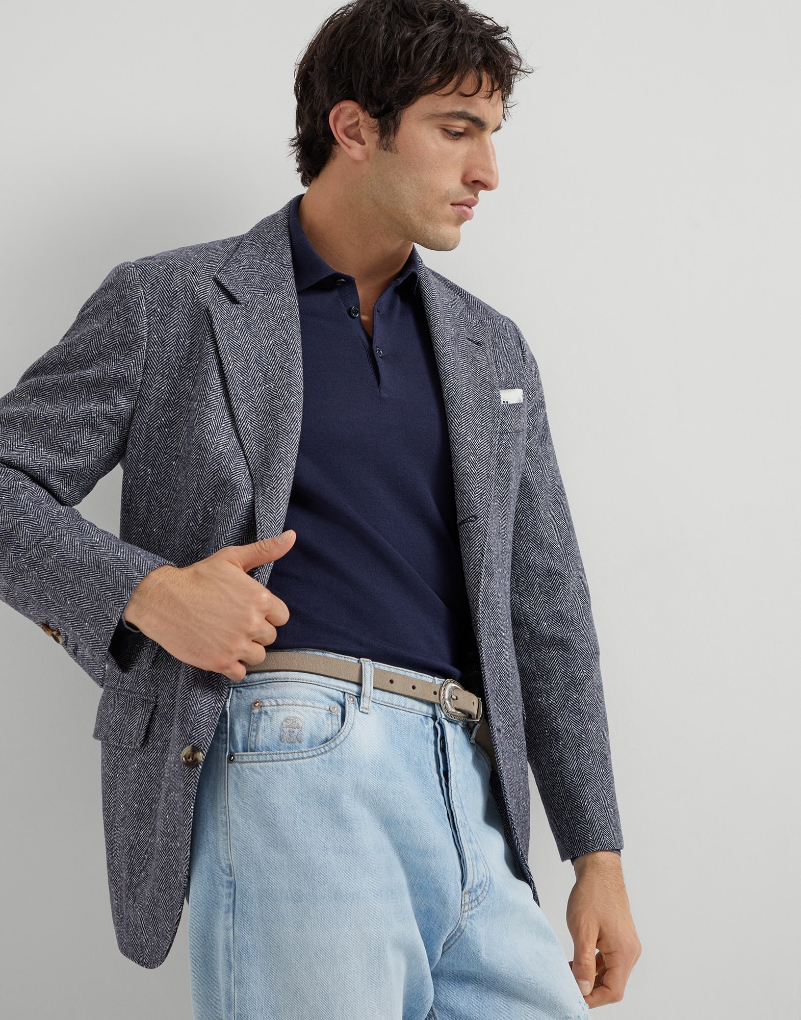 Maglia stile polo Blu Navy Uomo - Brunello Cucinelli