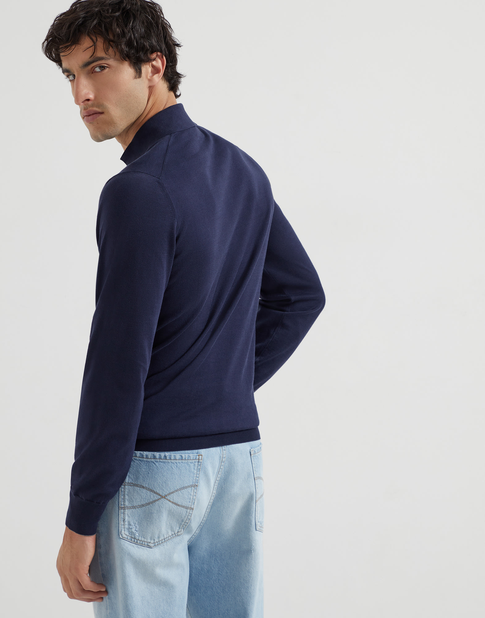 Polo-Style Sweater - Back view - View Full Screen