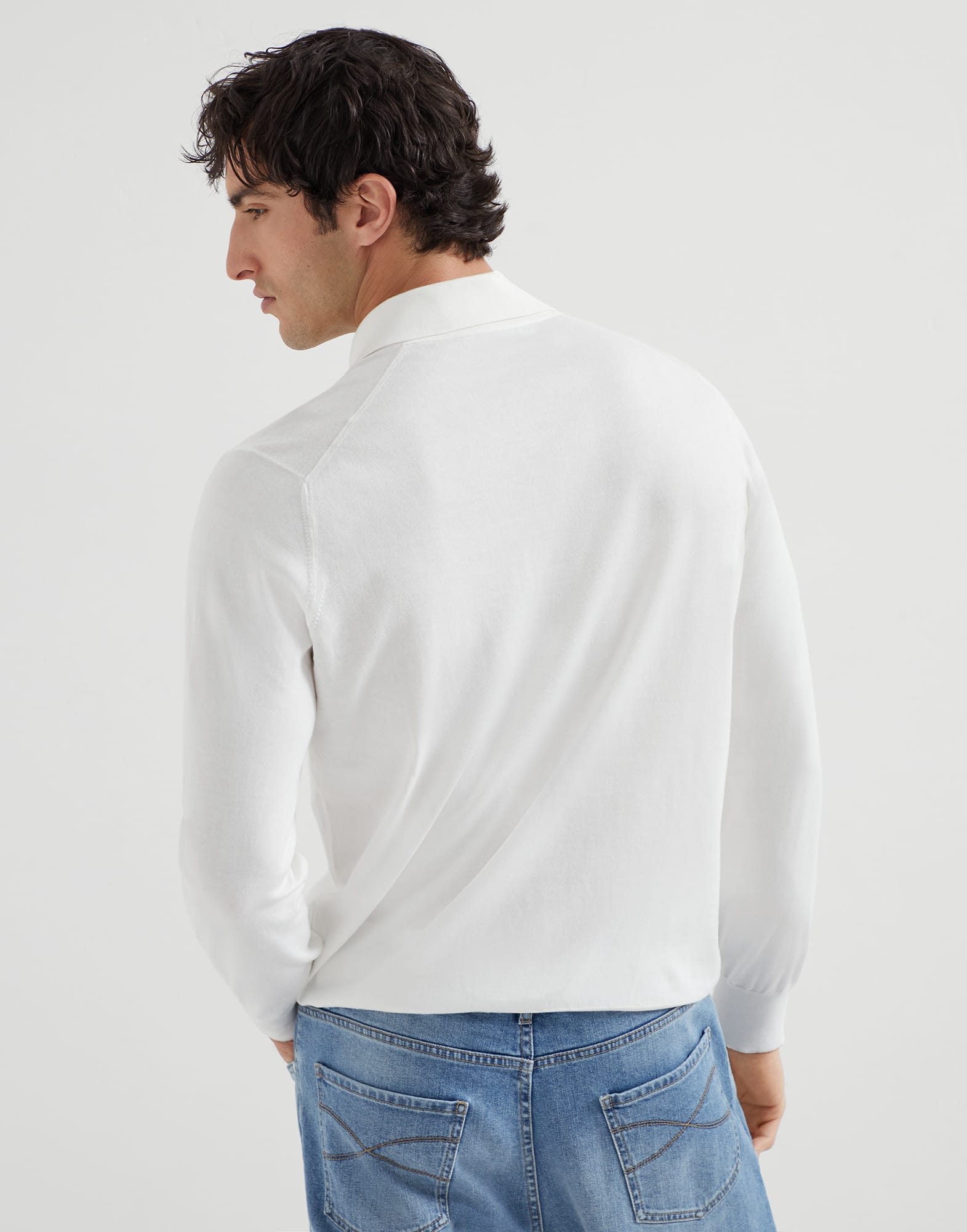 Polo-Style Sweater - Back view - View Full Screen